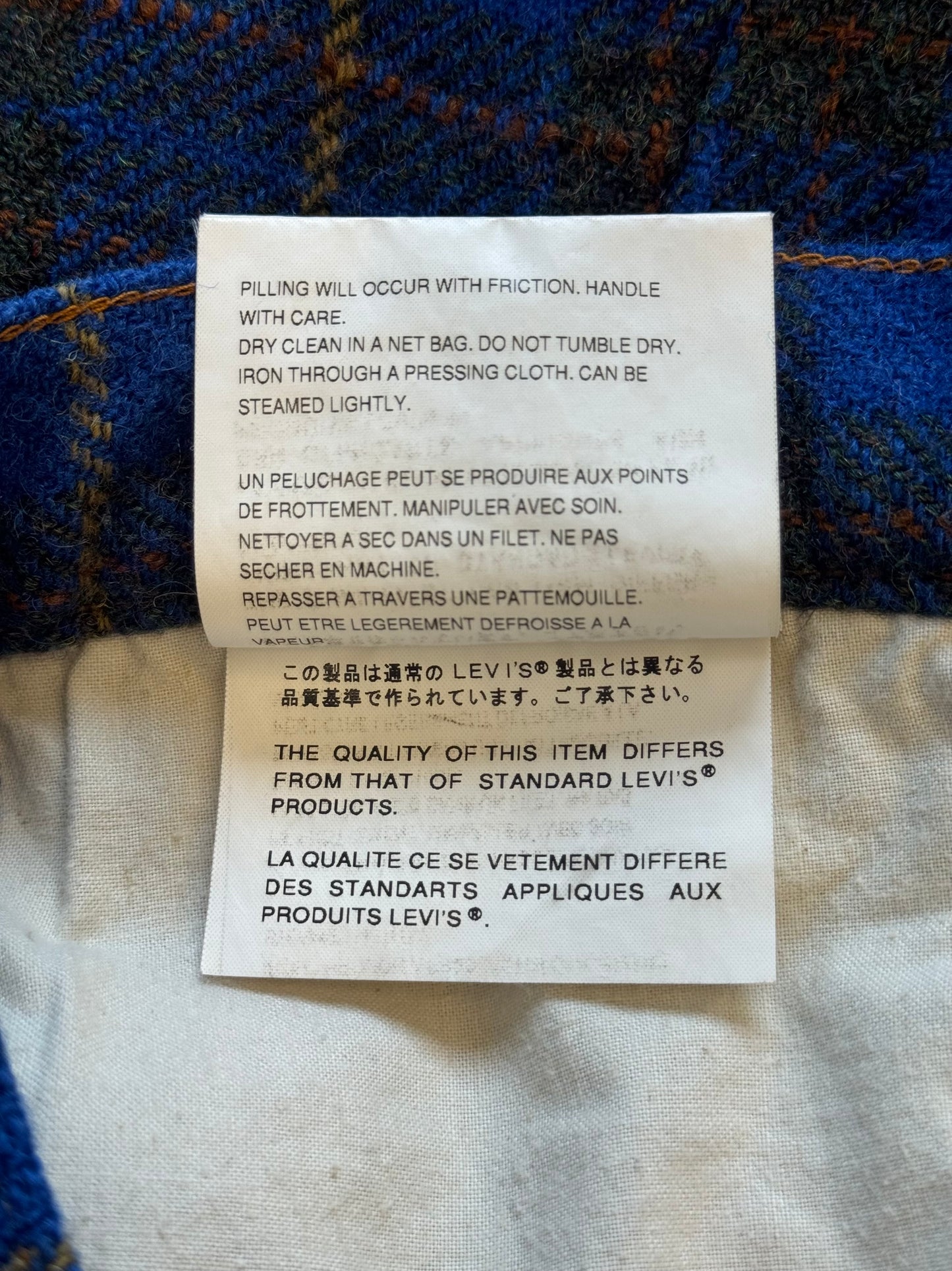 AD2002 LEVI'S X JUNYA WATANABE COMME DES GARCONS PLAID WORK PANT
