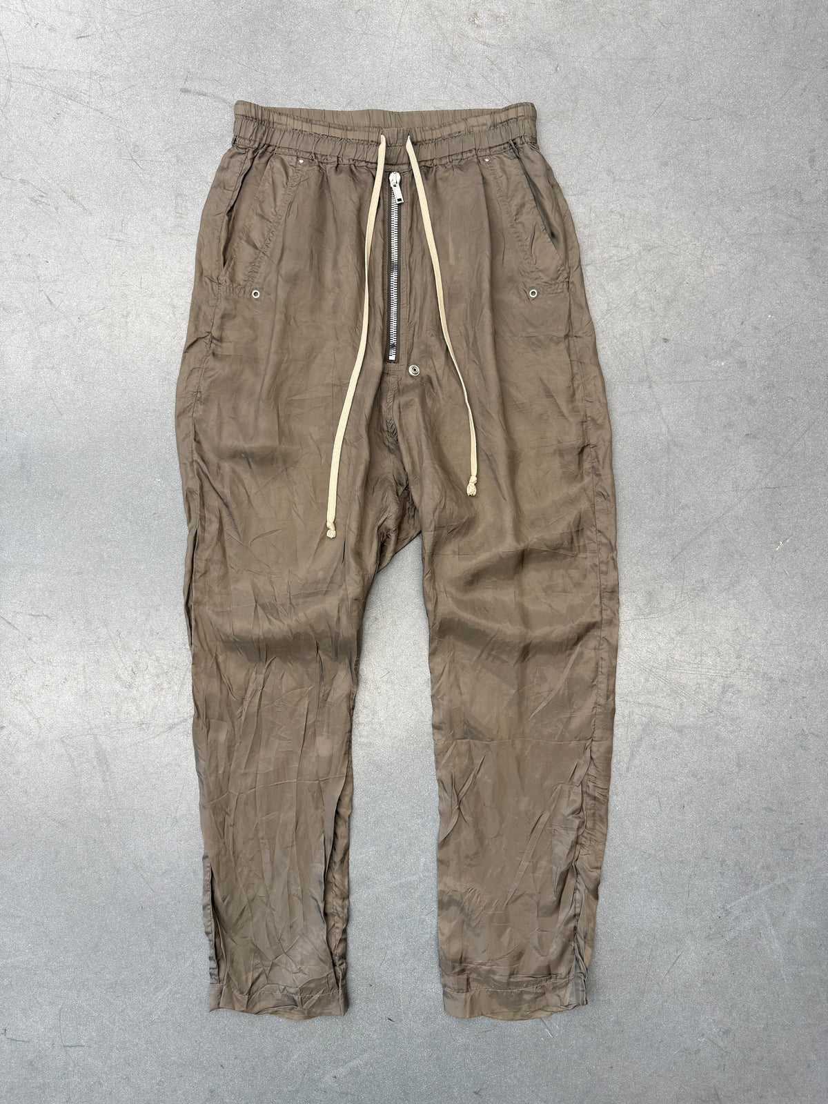 RICK OWENS MAINLINE DRAWSTRING ZIP-FLY DROP-CROTCH PANT
