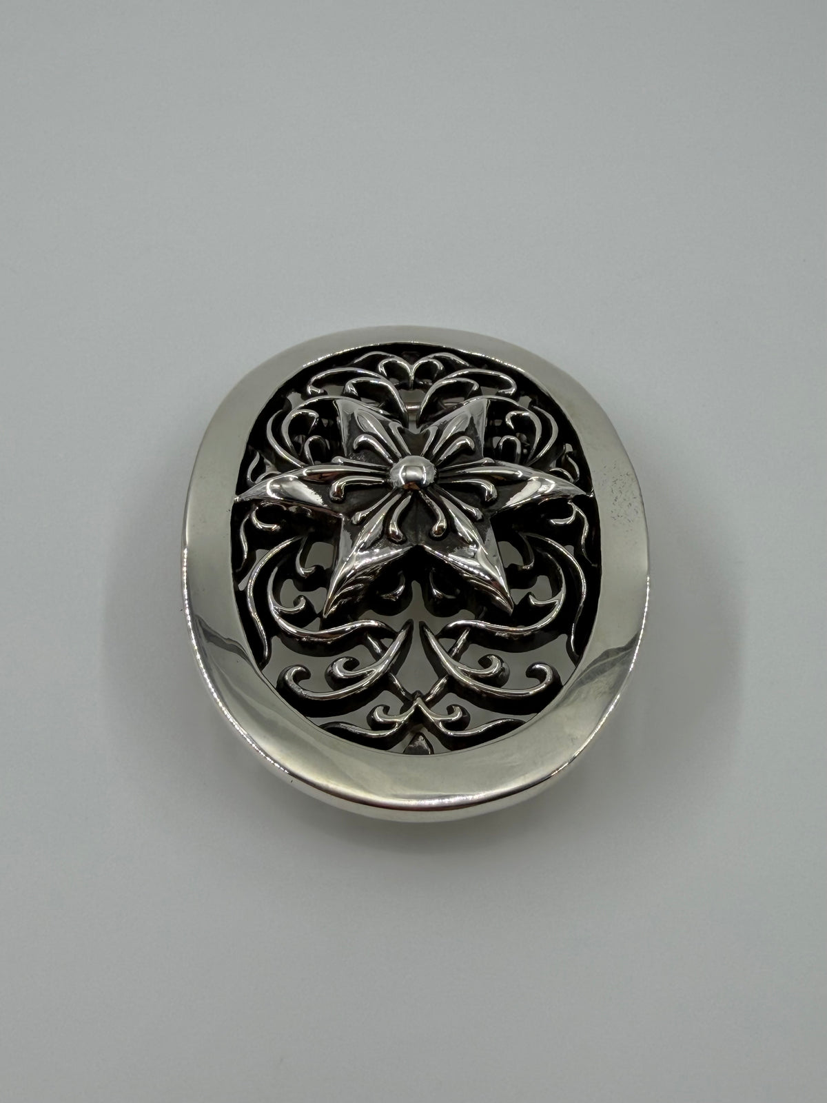 CHROME HEARTS 1.5" LARGE SILVER STAR BUCKLE