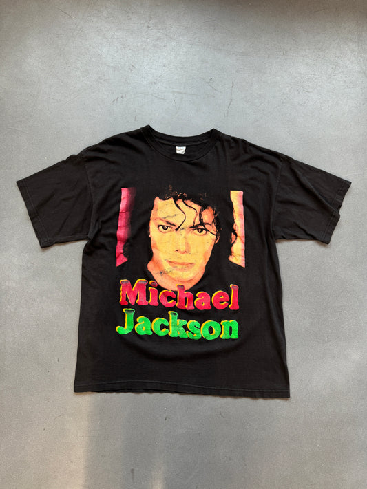 90'S MICHAEL JACKSON BIG FACE THE KING OF POP BOOTLEG RAP STYLE TEE (TOP TAG)