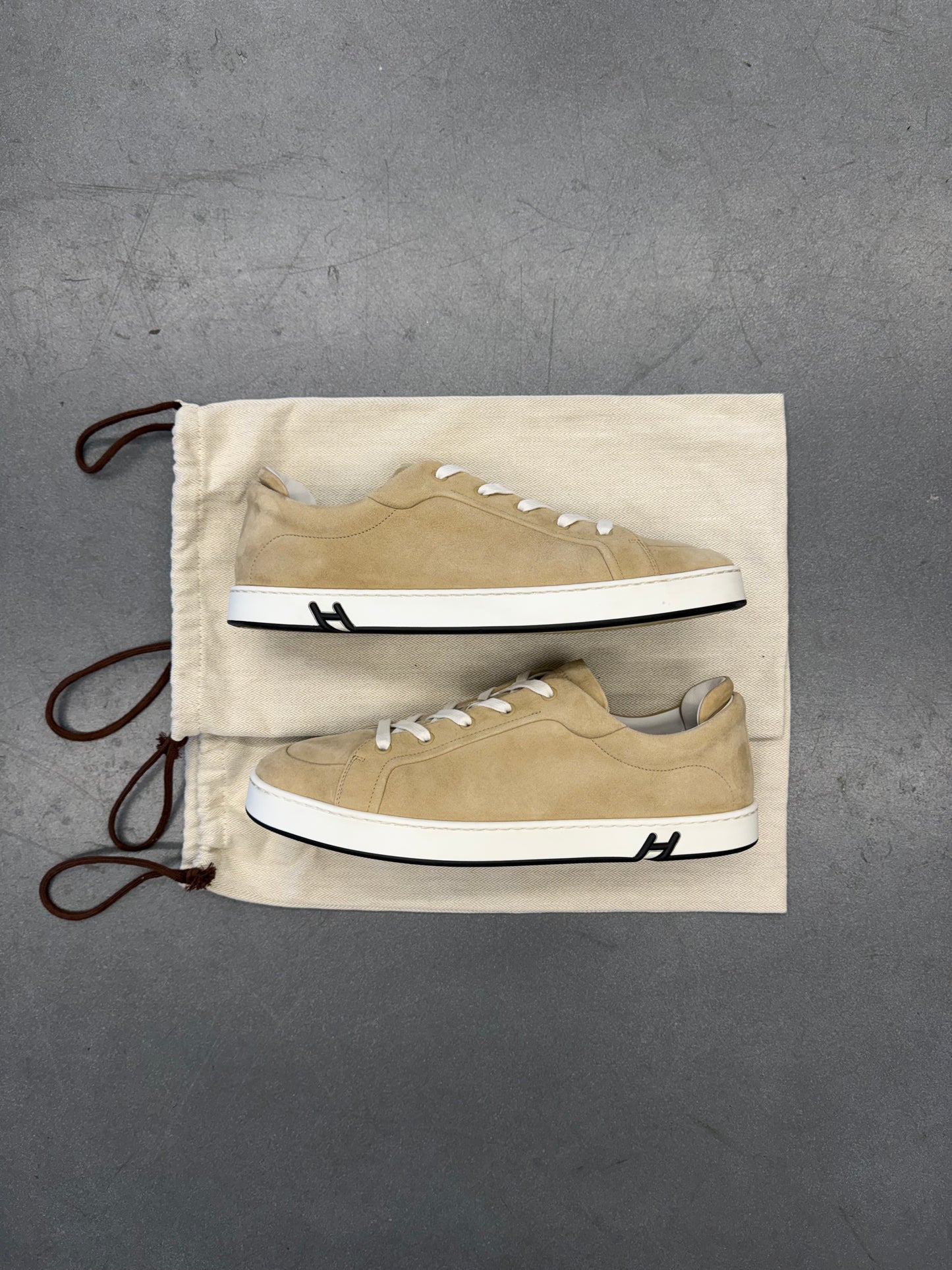 HERMES SUEDE KID SNEAKERS (W/O BOX)