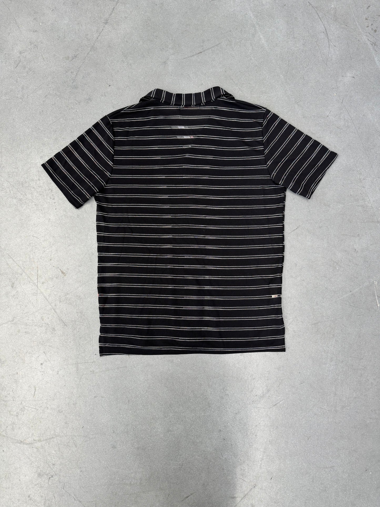 PRADA TEFLON STRIPED BUTTON-UP SHIRT - BLACK