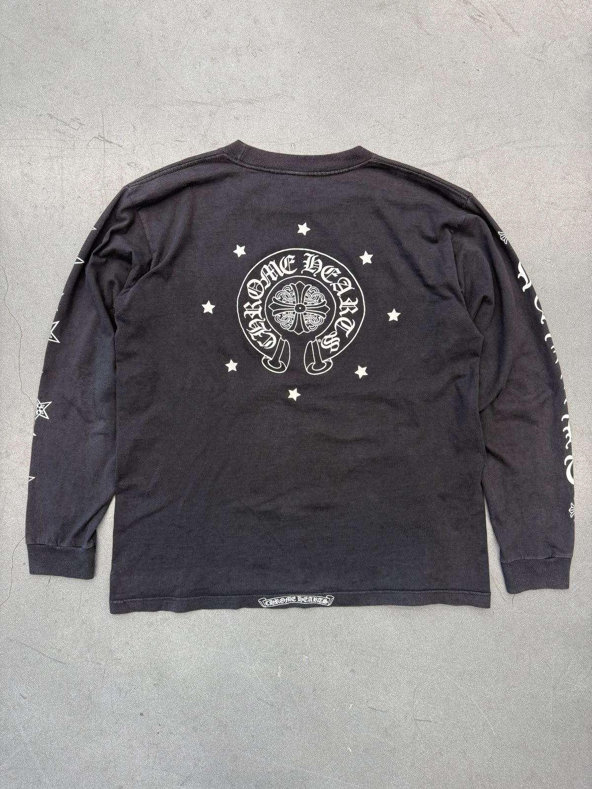 90S CHROME HEARTS MALIBU STAR LS TEE - BLACK