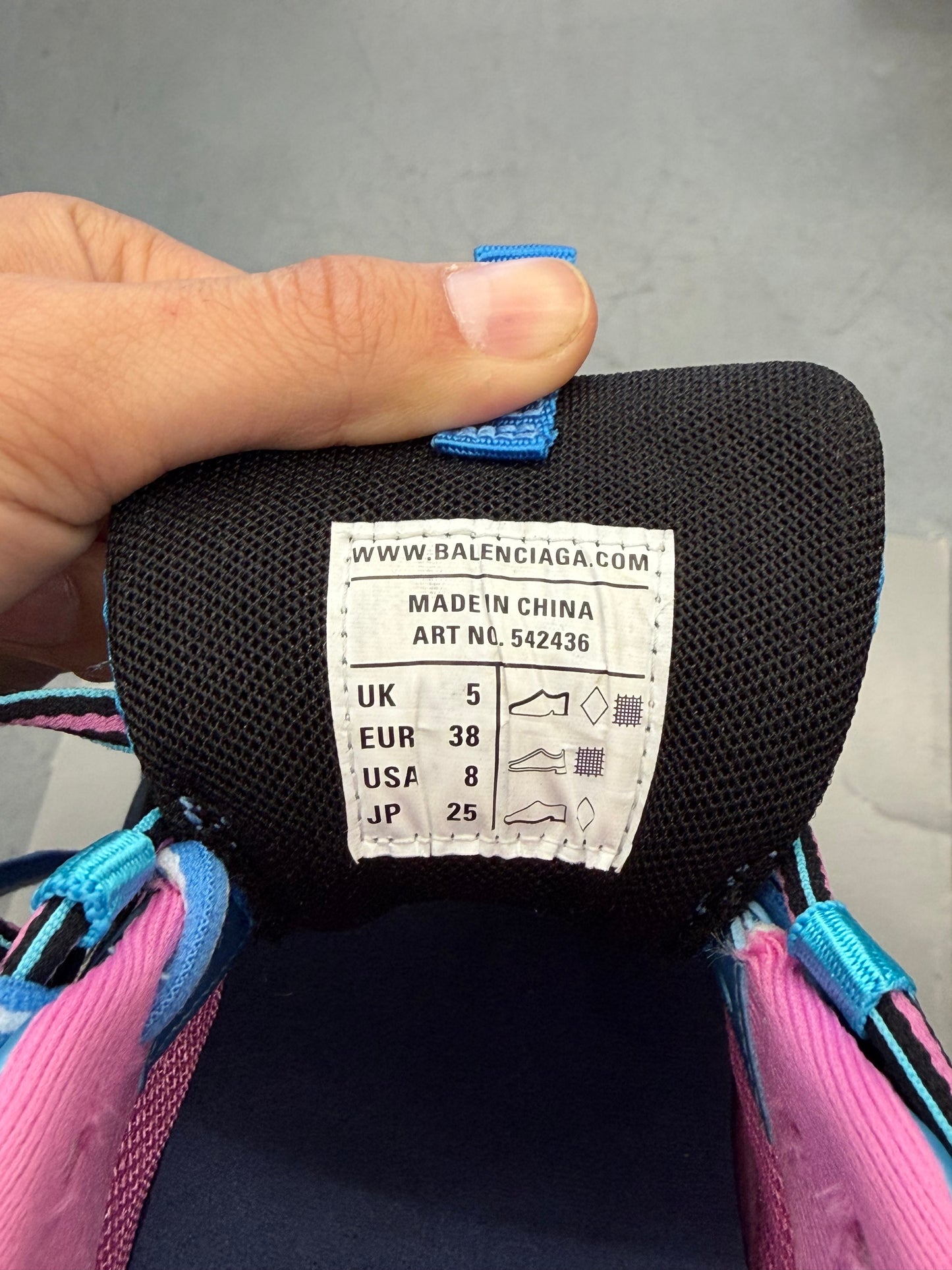 SIZE 38 BALENCIAGA TRACK RUNNERS - BLUE (W/BOX)