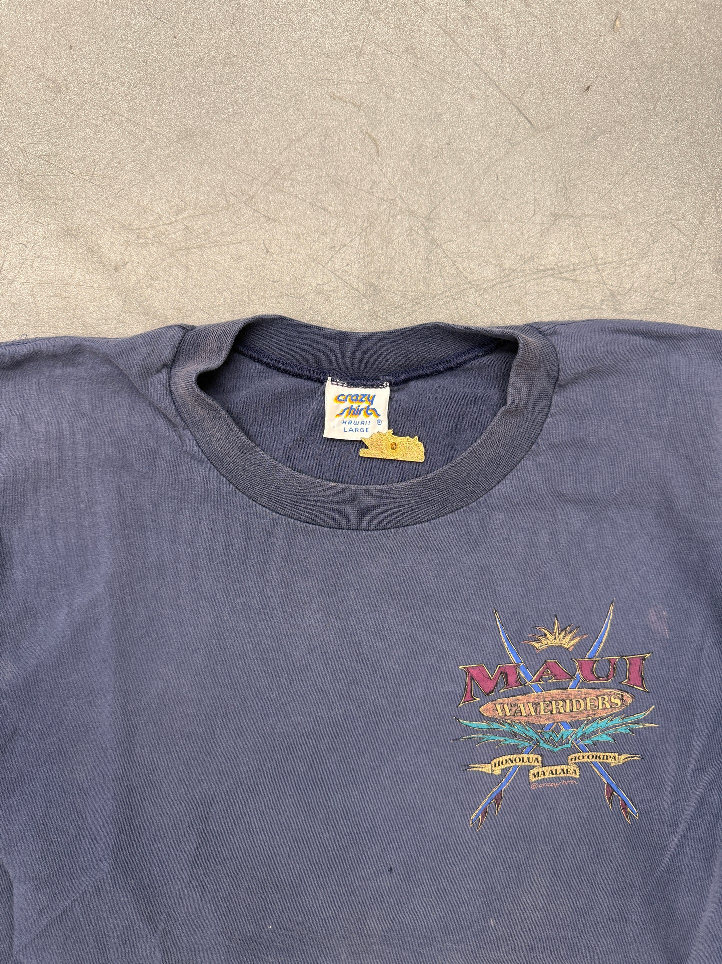 90S MAUI WAVERIDERS SURF TEE (CRAZY SHIRT TAG)