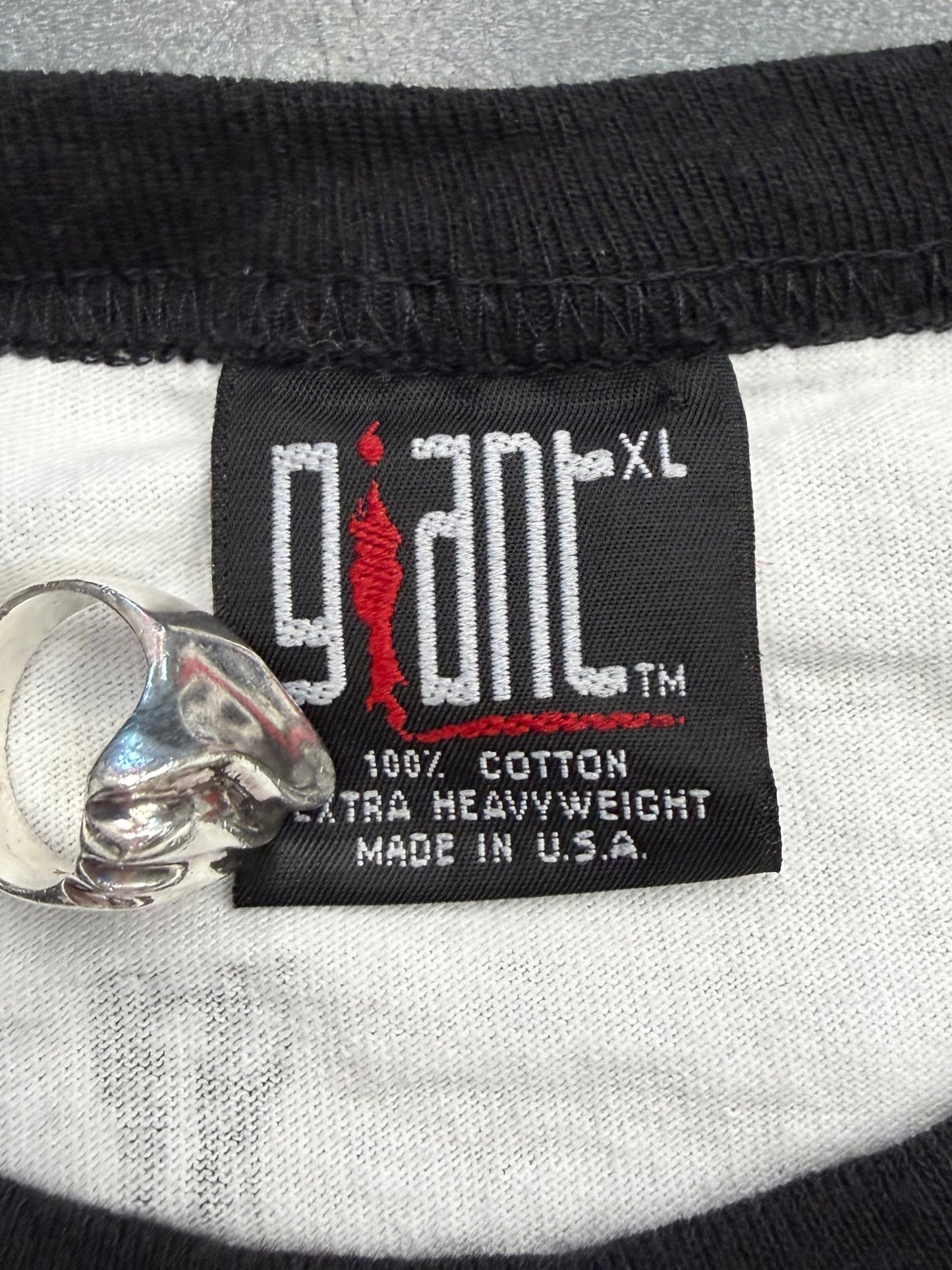 90S RAGE AGAINST THE MACHINE EARTH CAGE RINGER TEE (GIANT TAG)