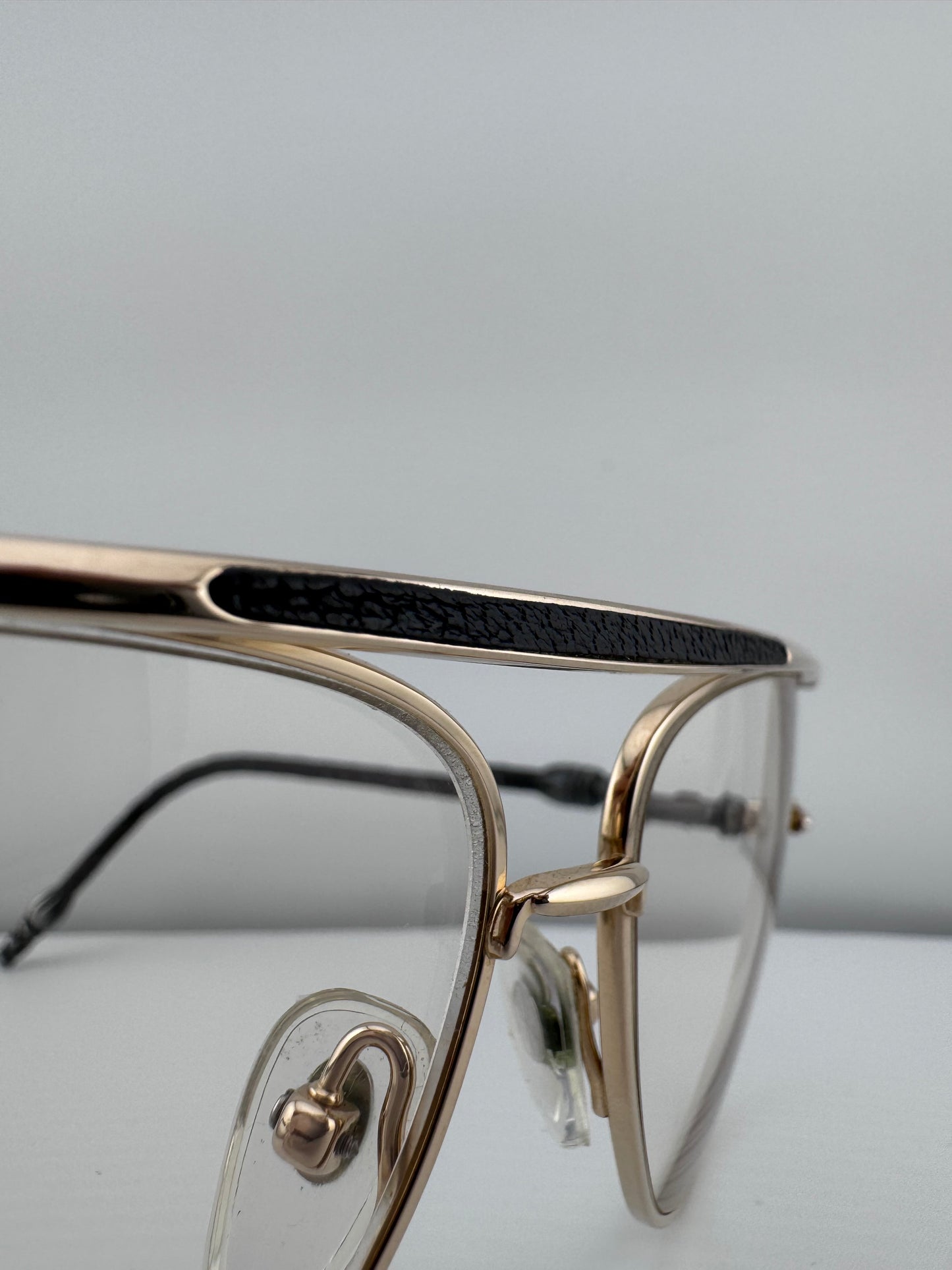 CHROME HEARTS 'MUNCHER' LEATHER HANDLES EYEGLASSES (PRE-OWNED WITH CASE)