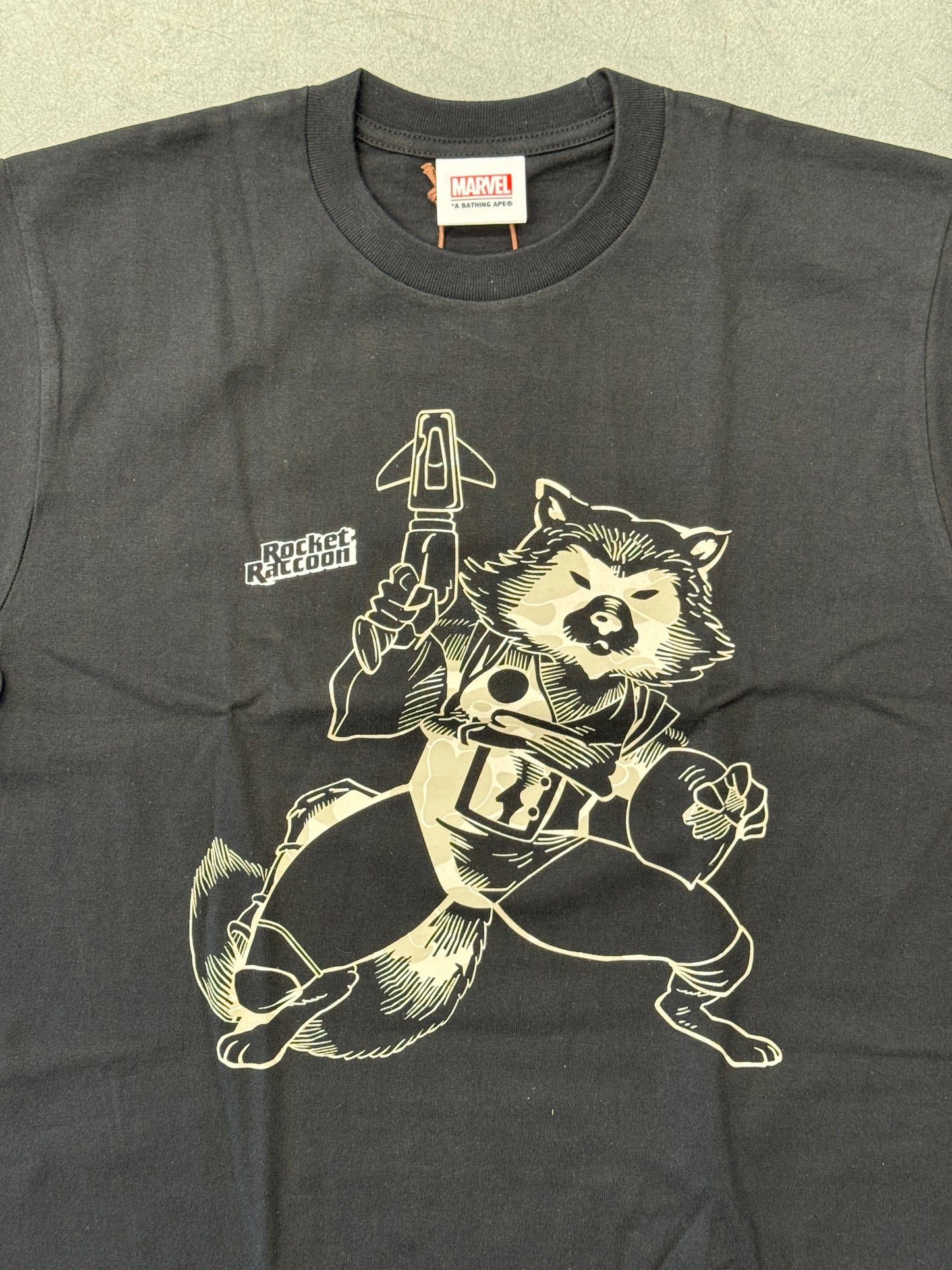 FW22 BAPE X MARVEL COMICS ROCKET RACCOON TEE
