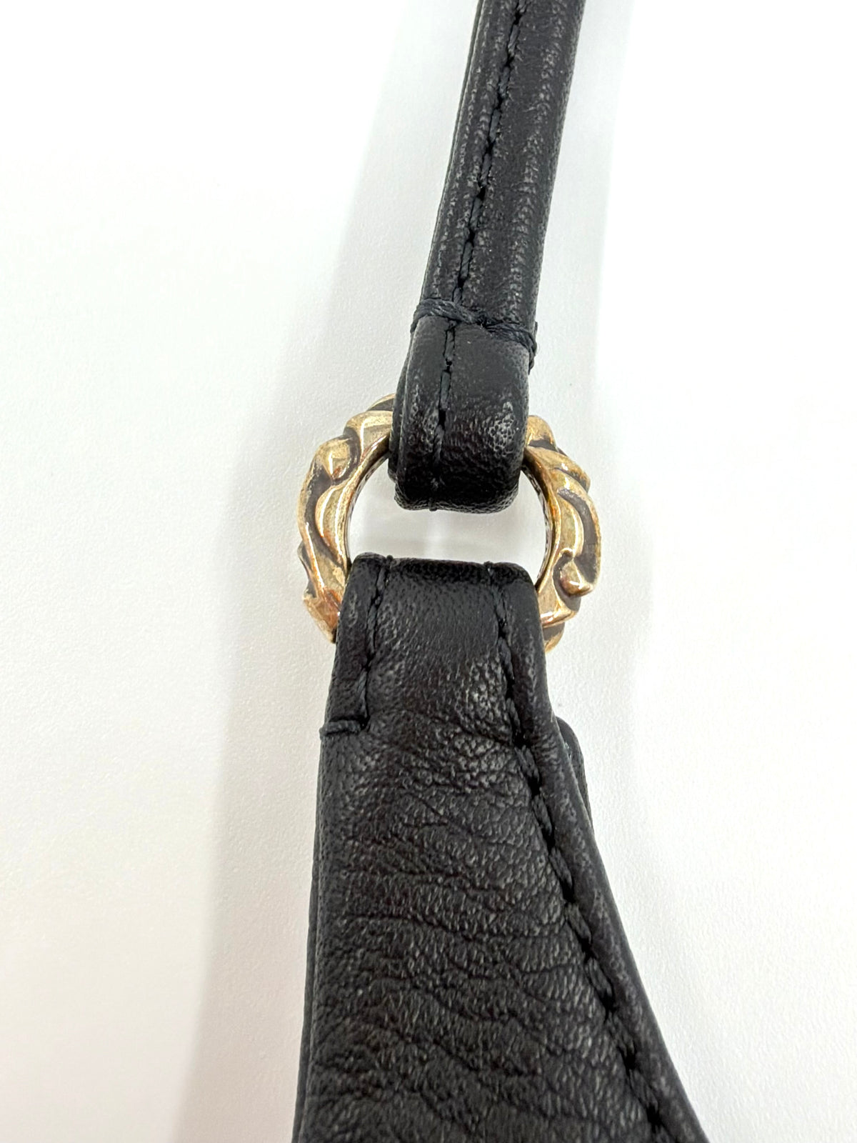 CHROME HEARTS 'VIV' BLACK LEATHER PURSE BAG