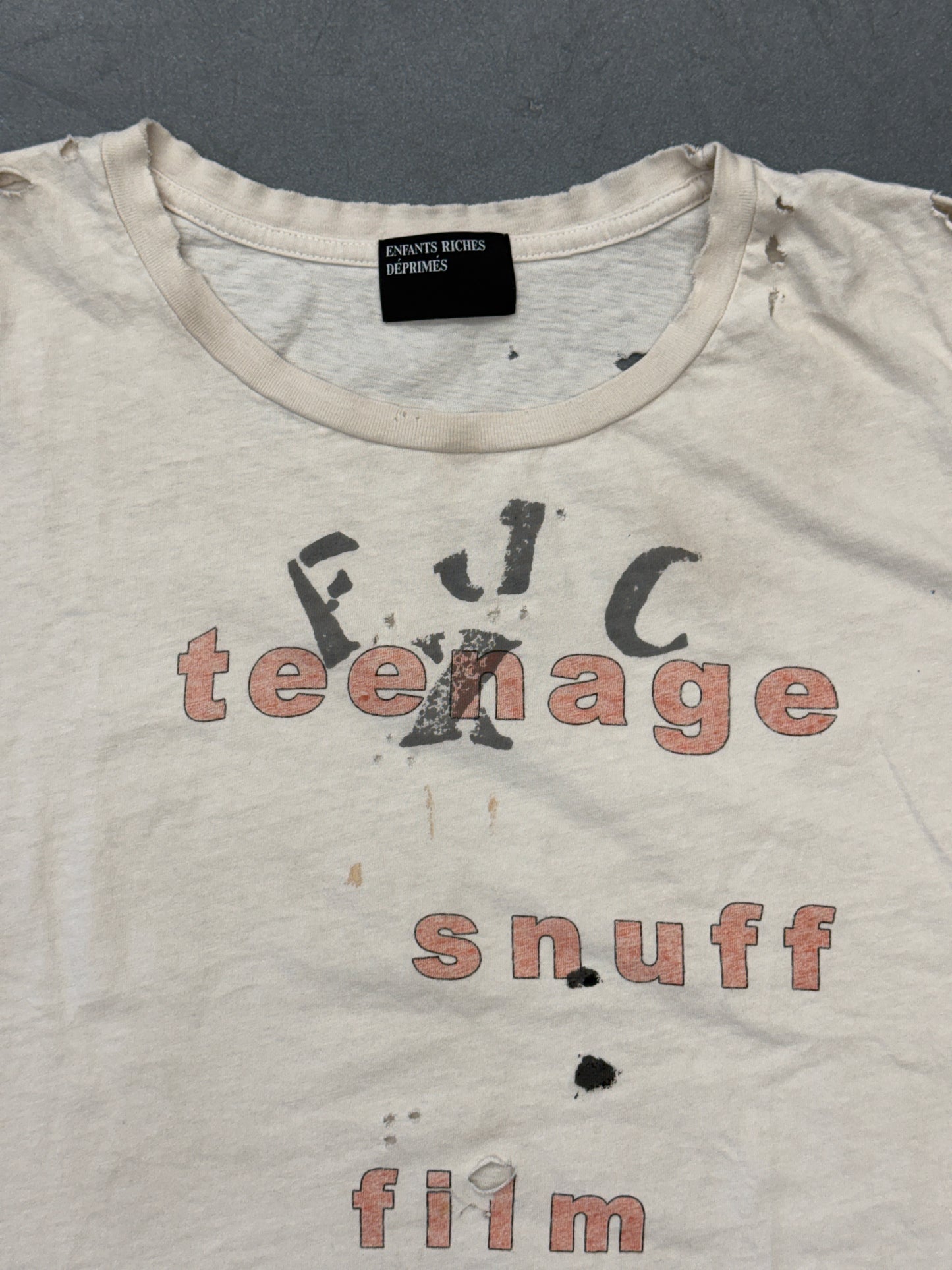 ENFANTS RICHES DEPRIMES TEENAGE SNUFF FILM TEE - WHITE