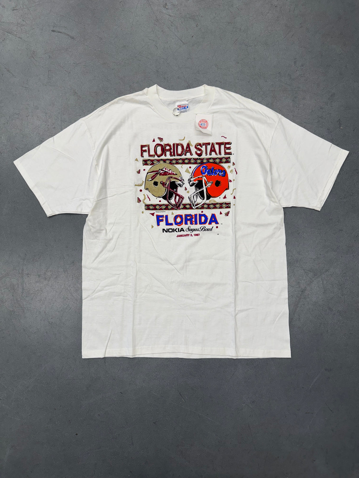 1997 FLORIDA STATE VS FLORIDA SUGAR BOWL PARDON MY FRENCH TEE (HANES TAG) - NWT