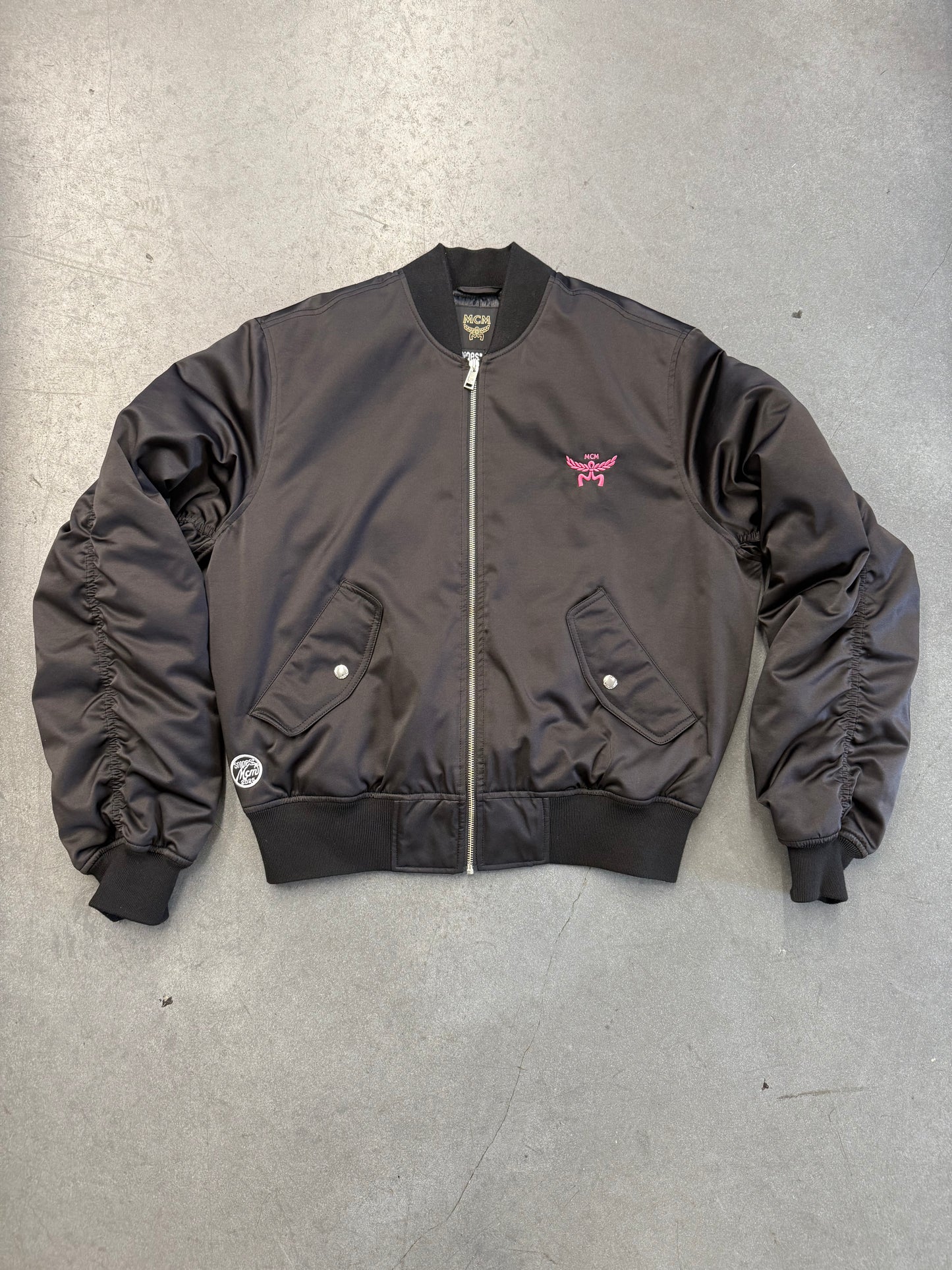 SNIPES X MCM BOMBER JACKET - BLACK (M) (USED)