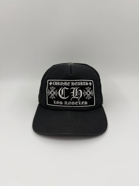 CHROME HEARTS CH LOS ANGELES TRUCKER HAT - BLACK/BLACK