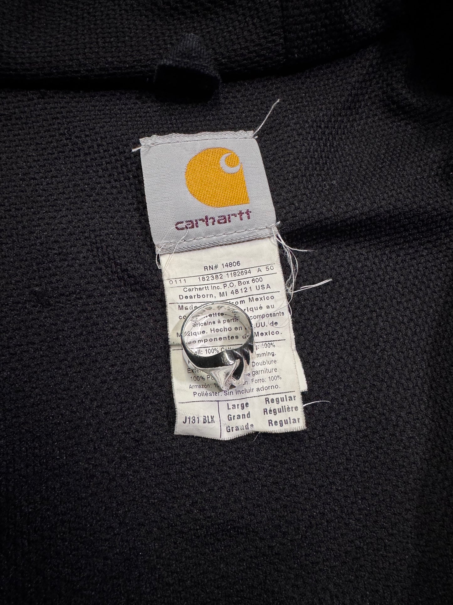 90'S CARHARTT FULL ZIP HOODED JACKET (CARHARTT UNION LABOR J131 BLK TAG)