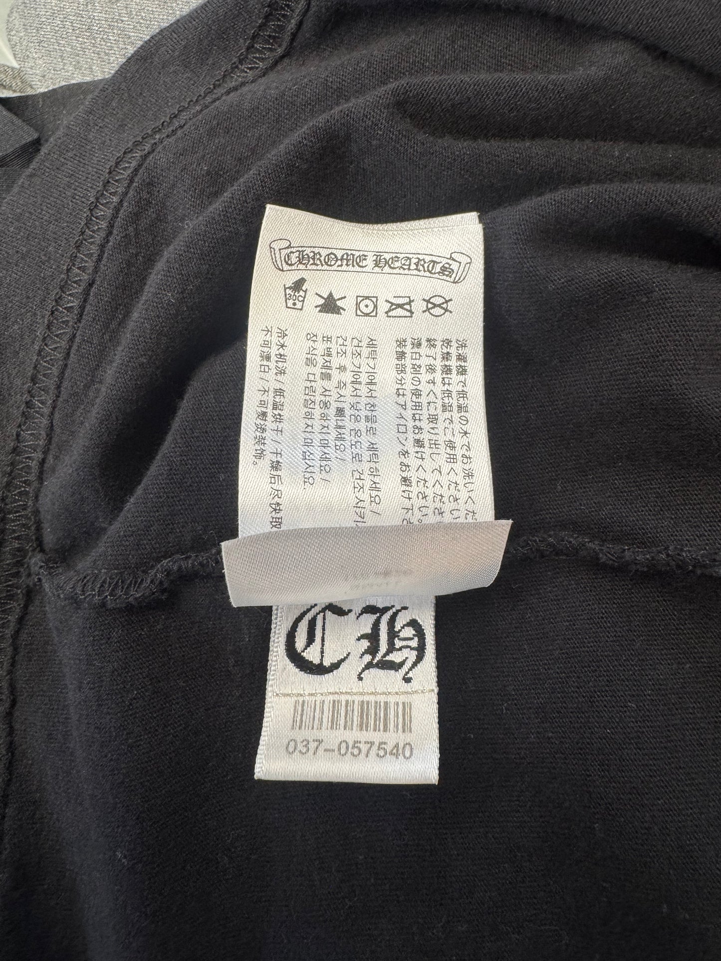 CHROME HEARTS FOTI PINK HARRIS TEETER LS TEE - BLACK (S)