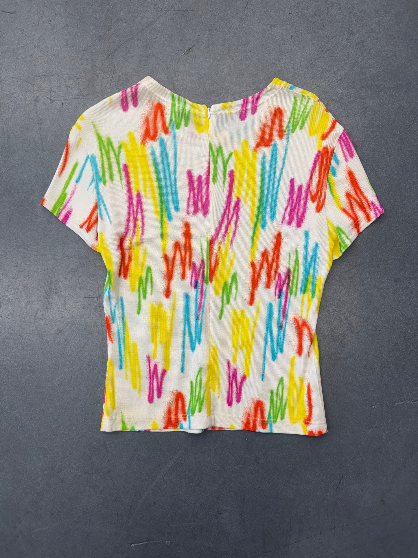 SS96 GIANNI VERSACE COUTURE SCRIBBLE TOP