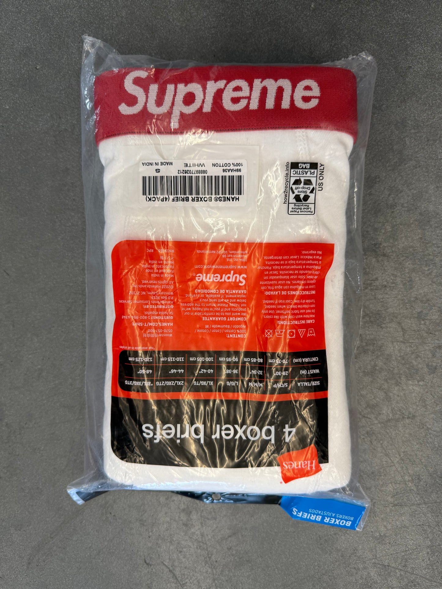 SUPREME HANES BOXER BRIEFS WHITE 4 PACK (S)