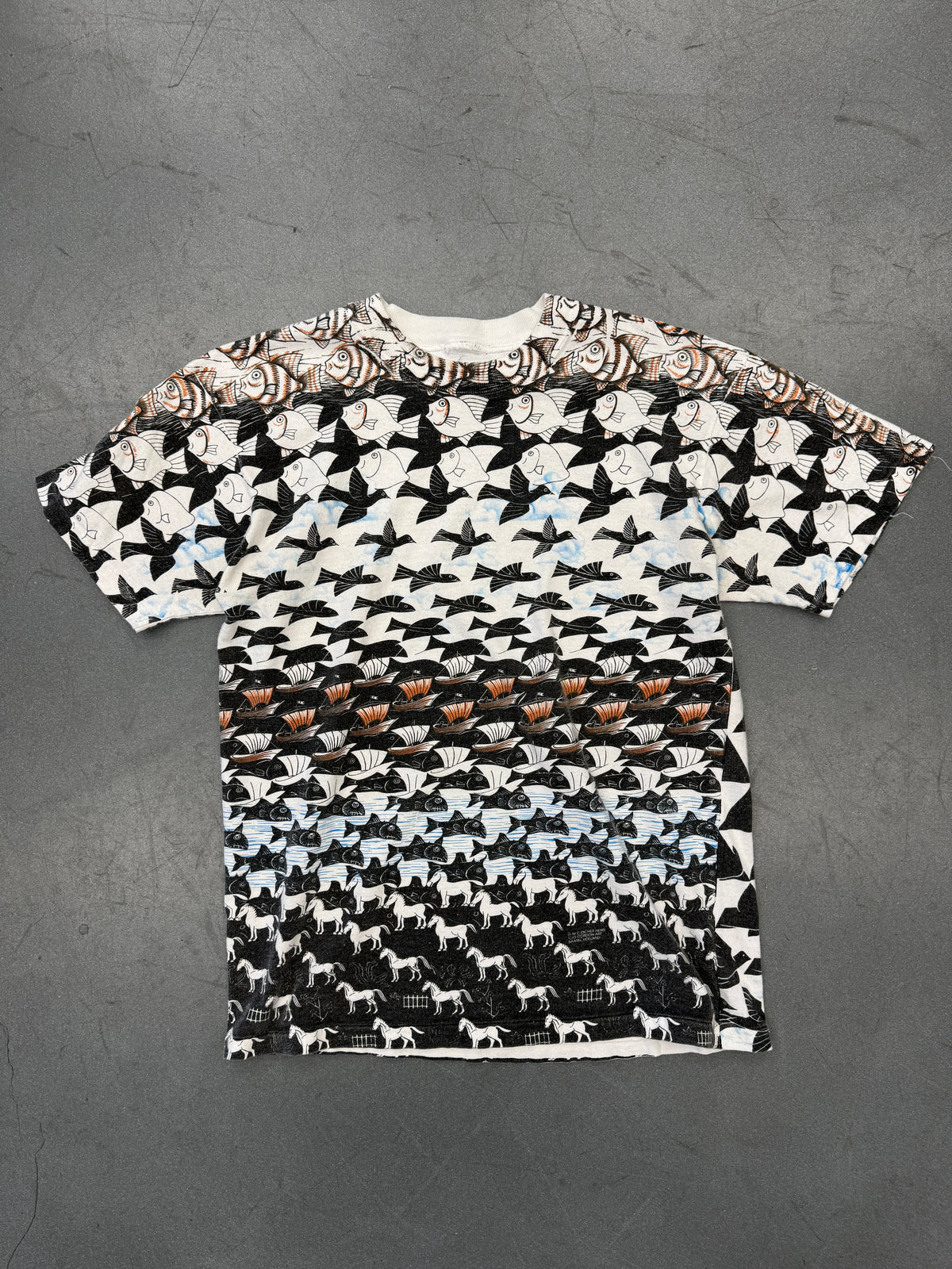 90S M.C. ESCHER ANIMALS AOP TEE (PULLED TAG)