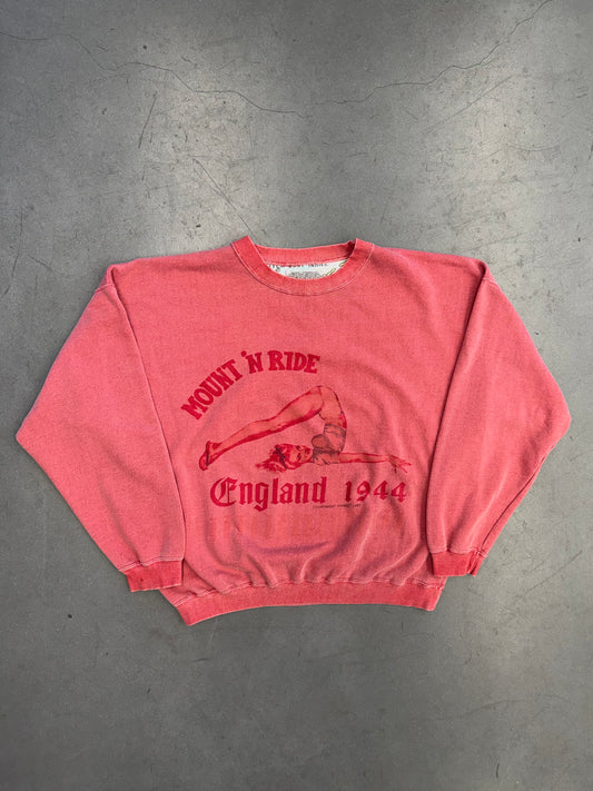 1987 "MOUNT 'N RIDE" ENGLAND 1944 CREWNECK (AVIREX LTD. TAG)