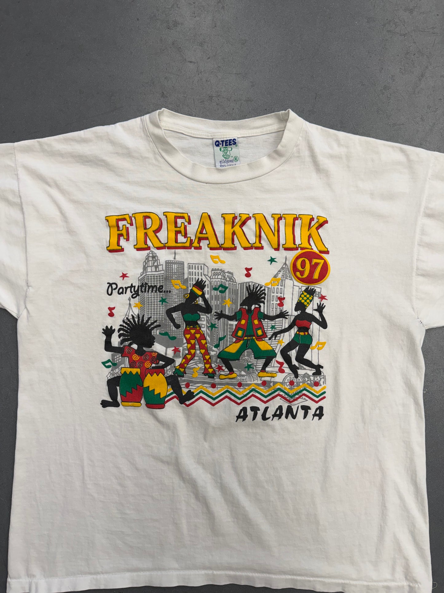1997 FREAKNIK ATLANTA PARTYTIME... TEE (Q-TEES TAG)