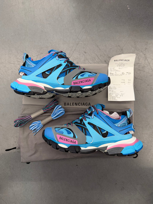 SIZE 38 BALENCIAGA TRACK RUNNERS - BLUE (W/BOX)