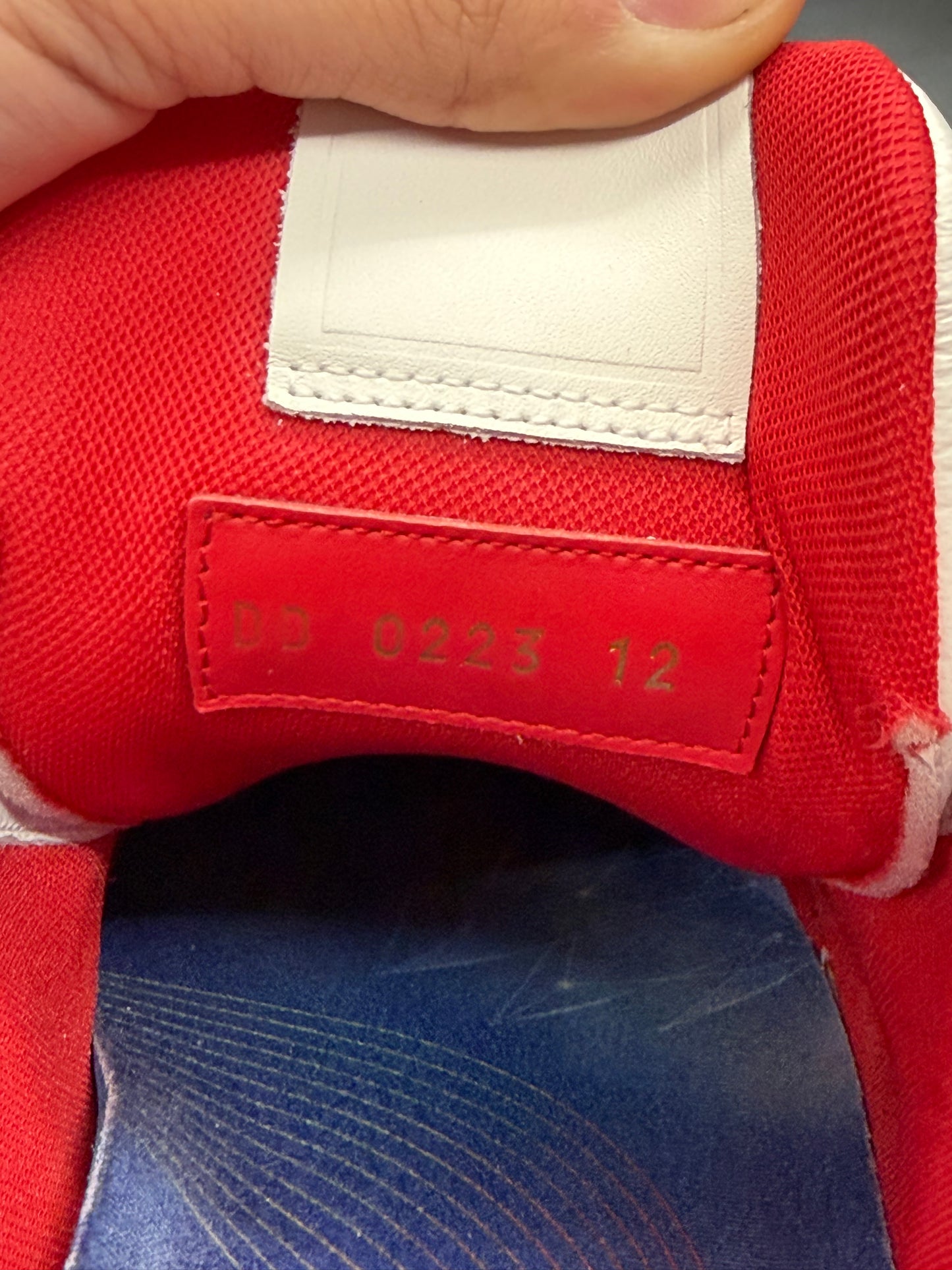 SIZE 12 LOUIS VUITTON LV TRAINER SNEAKER - RED/WHITE