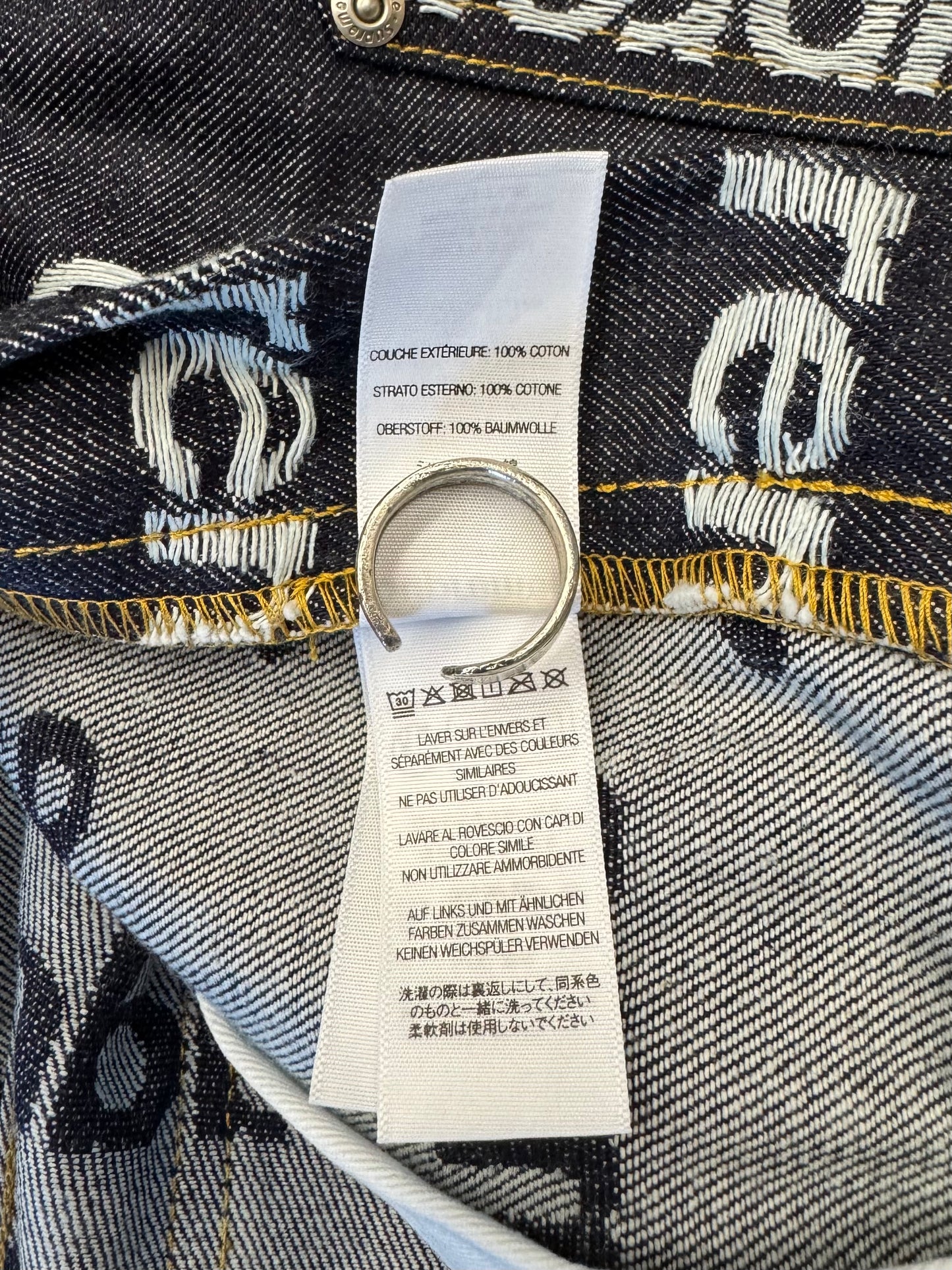 FW25 SUPREME JACQUARD LOGOS DOUBLE KNEE DENIM PAINTER JEAN - RIGID INDIGO