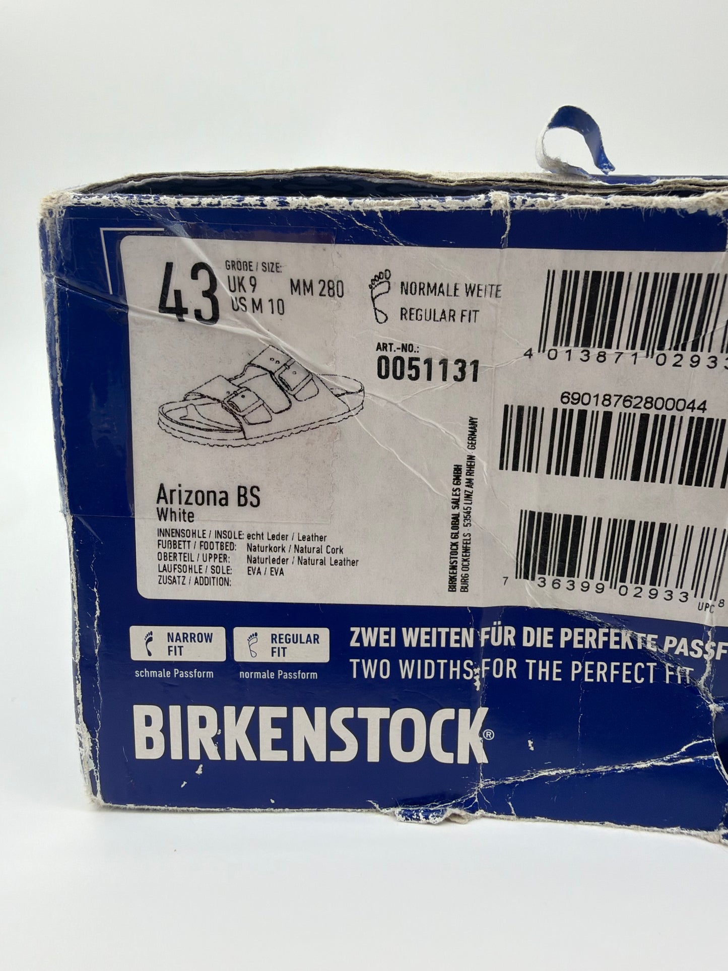 CHROME HEARTS BIRKENSTOCK ARIZONA WHITE LEATHER SANDALS (W/ BOX)