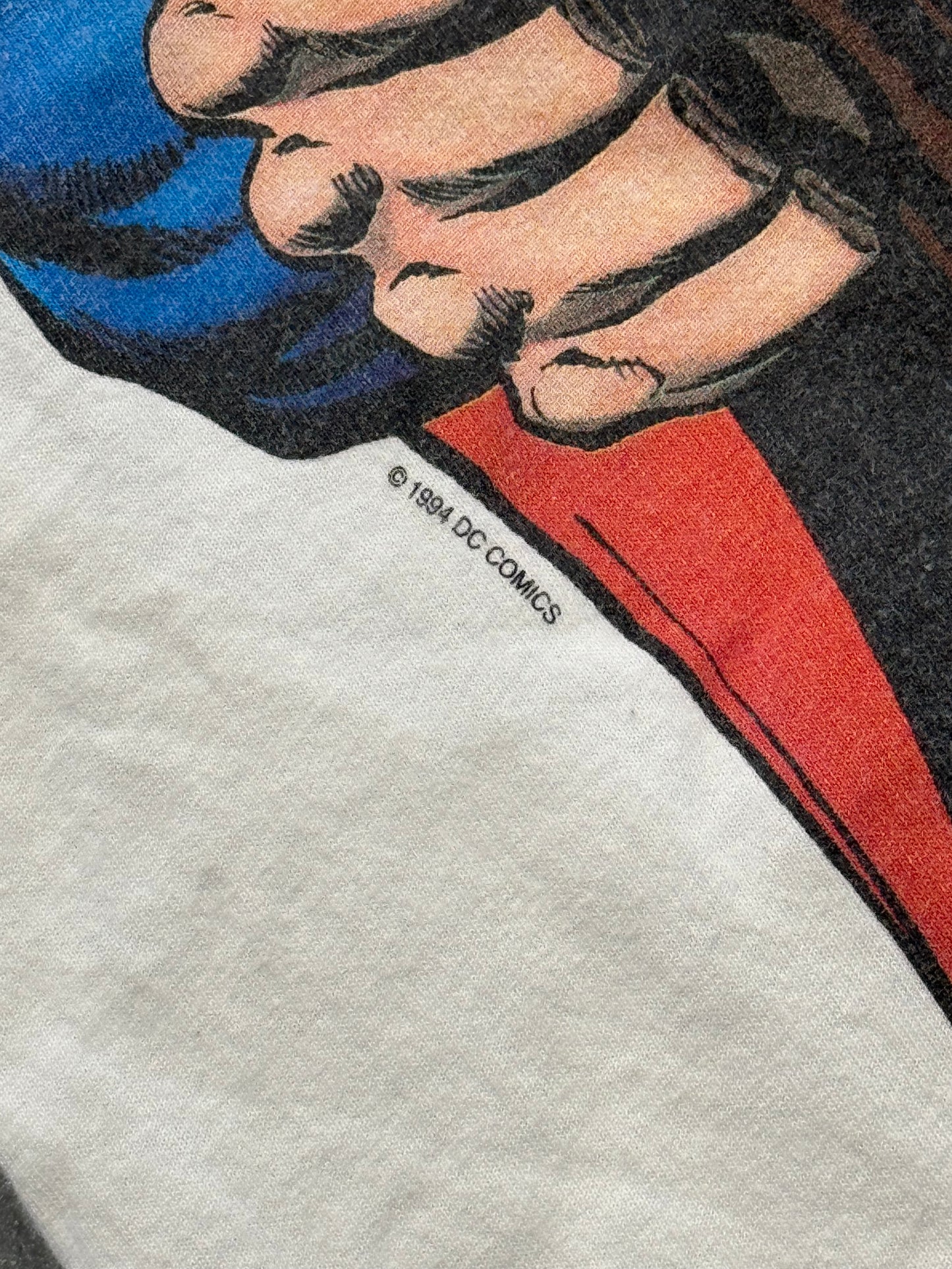 1994 SUPERMAN AND DOOMSDAY GRAFFITI TEE (HANES HEAVYWEIGHT TAG)