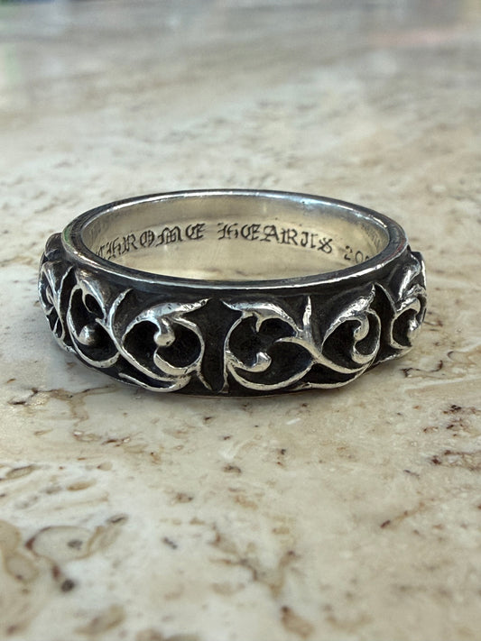 CHROME HEARTS ETERNITY VINE SILVER RING (15.4 GRAMS) (PRE-OWNED)
