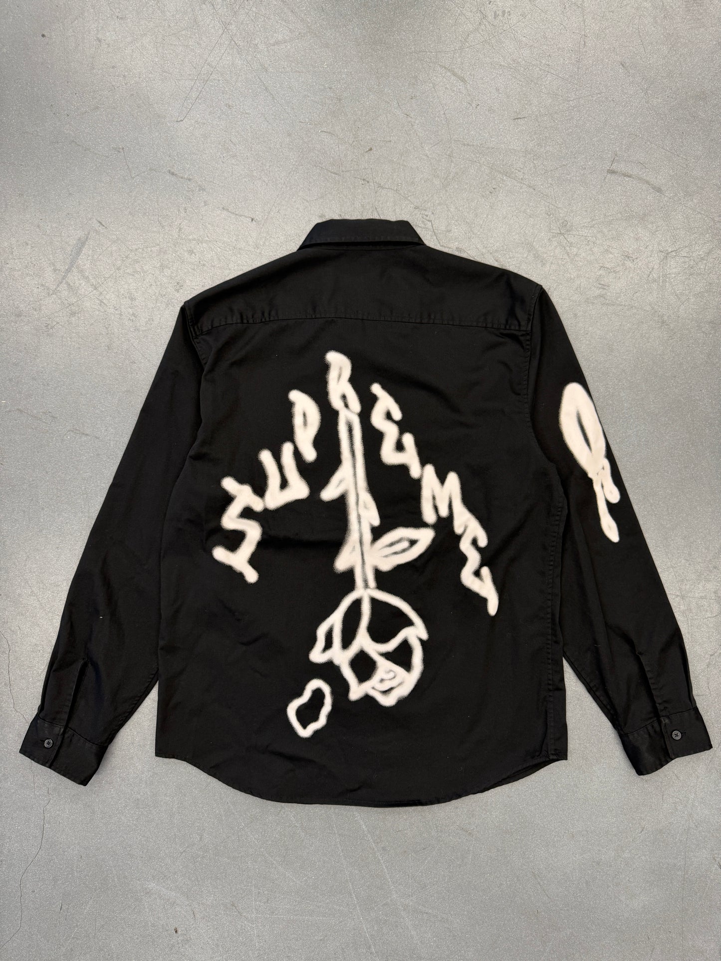 FW18 SUPREME ROSES LONG SLEEVE WORK SHIRT - BLACK