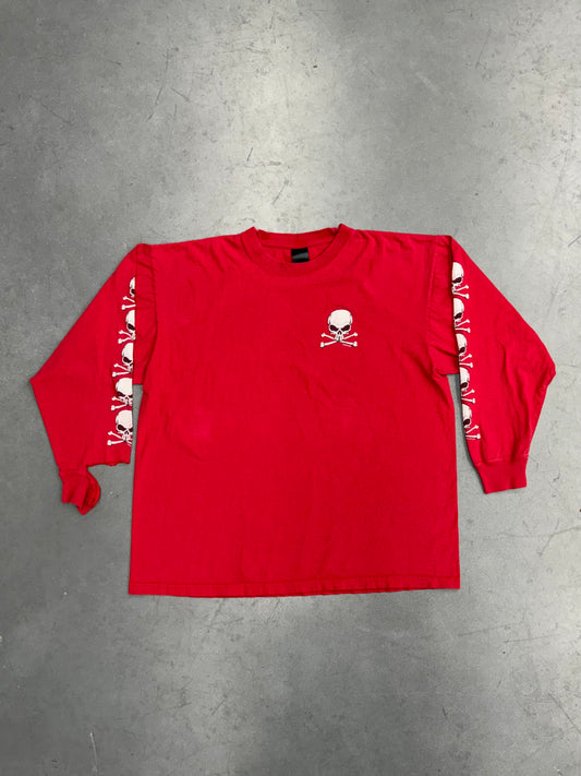 2001 GOOD SPORTS SKULL AND CROSSBONES LS TEE (FADED BLACK TAG)