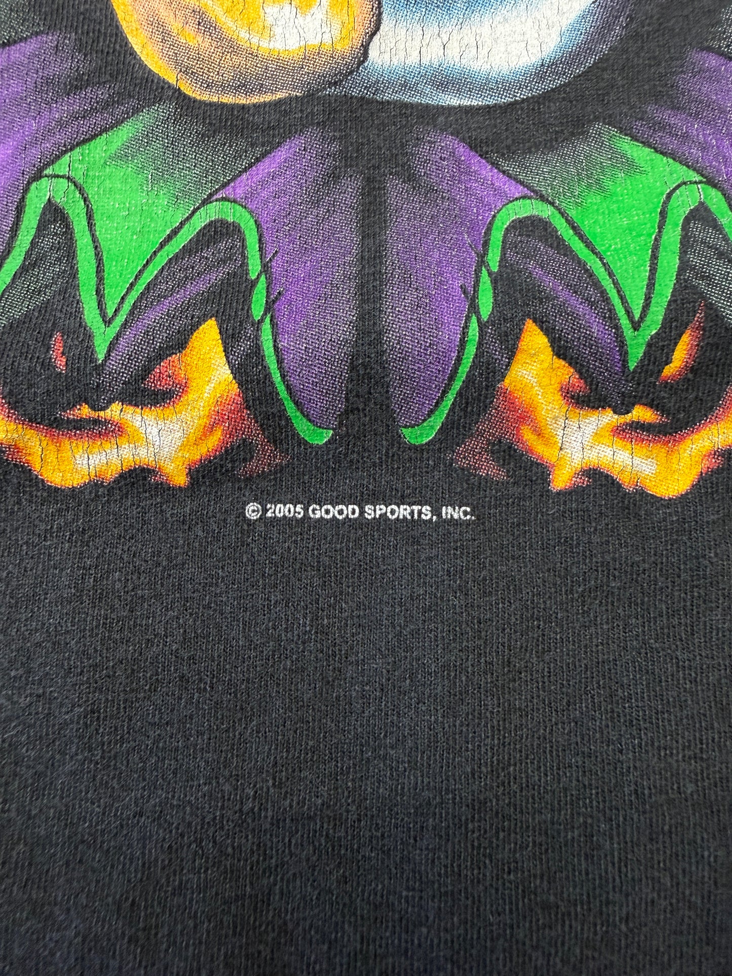 2007 GOOD SPORTS LABOR DAY WEEKEND CONESVILLE, IA FLAMING CLOWN SKULL LS TEE (AAA TAG)
