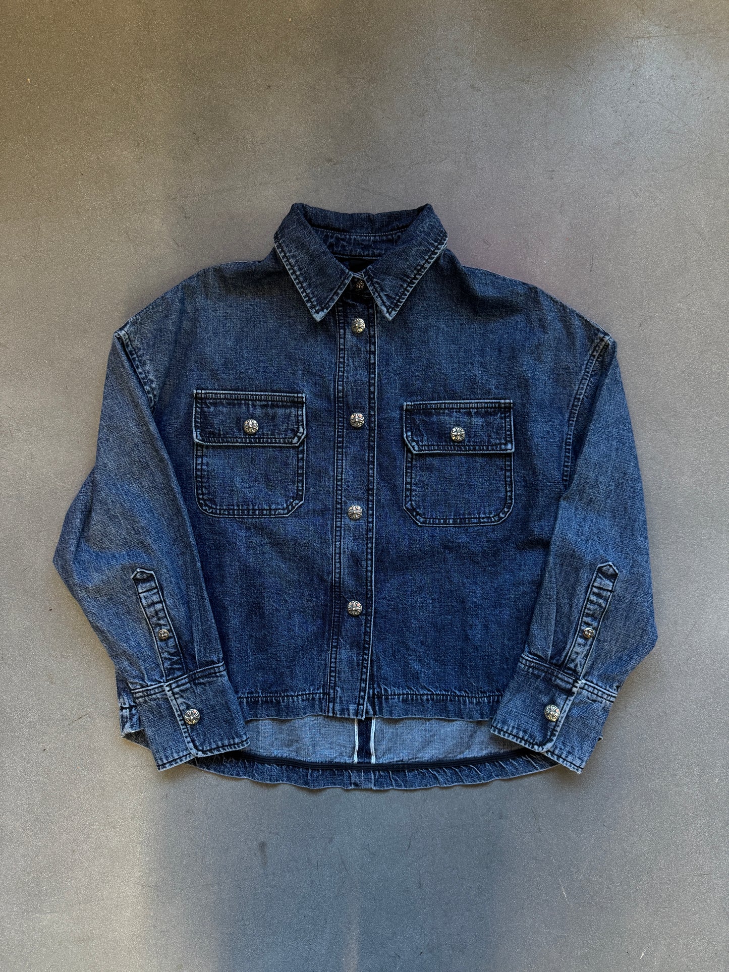 CHROME HEARTS ‘WORK DOG’ SELVEDGE DENIM SHIRT - MEDIUM (NEW)