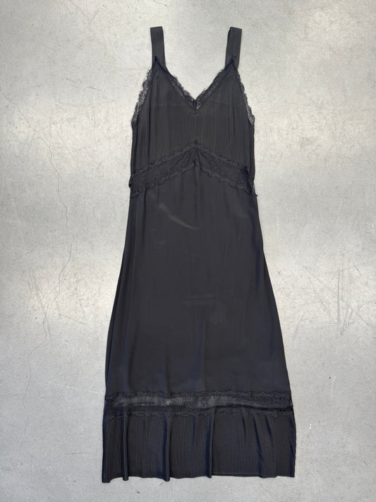 SLEEPING WITH JACQUES BLACK SILK SLEEPWEAR DRESS