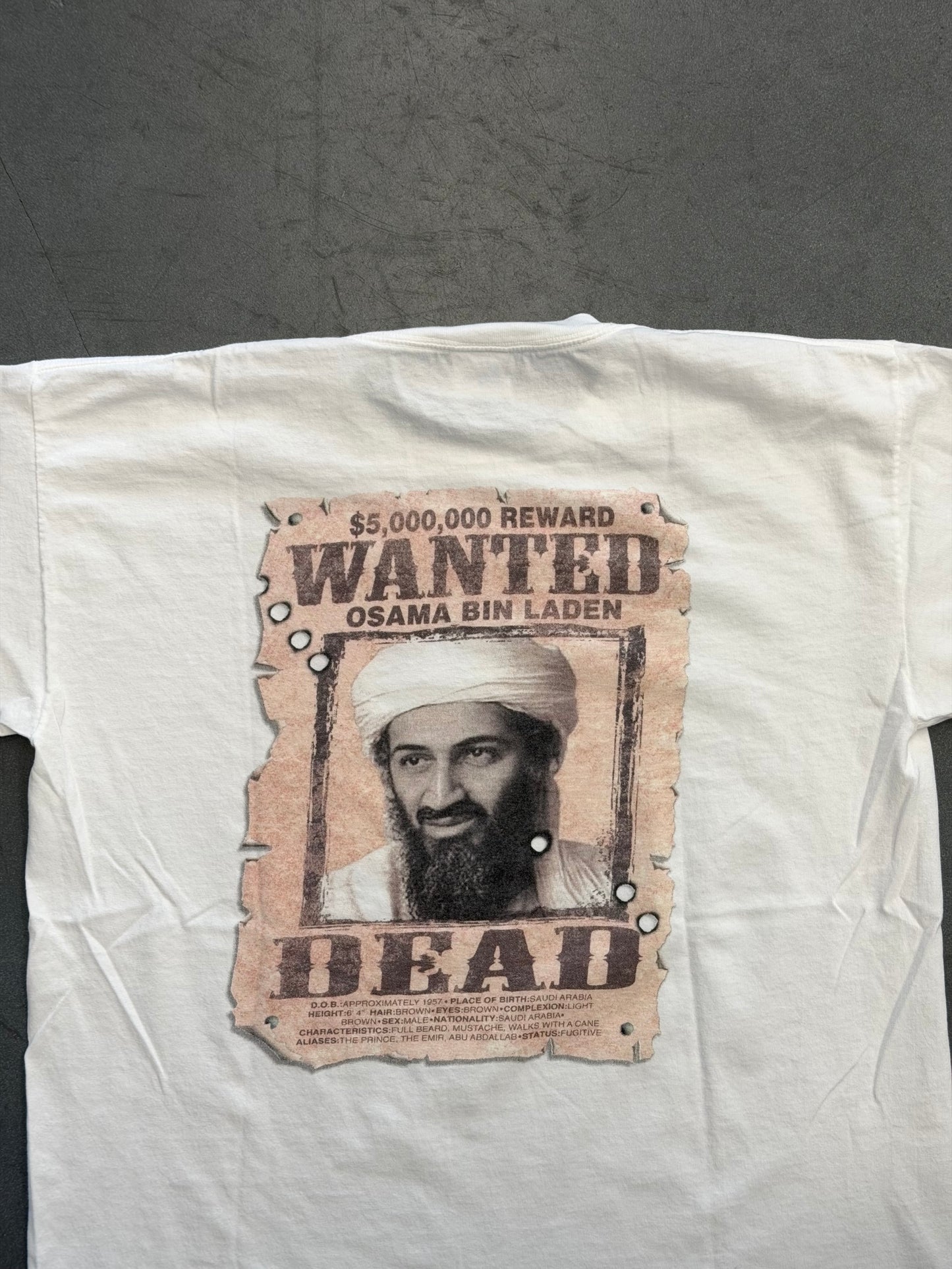 OSAMA BIN LADEN WANTED DEAD OR ALIVE TEE (ALL SPORT TAG)