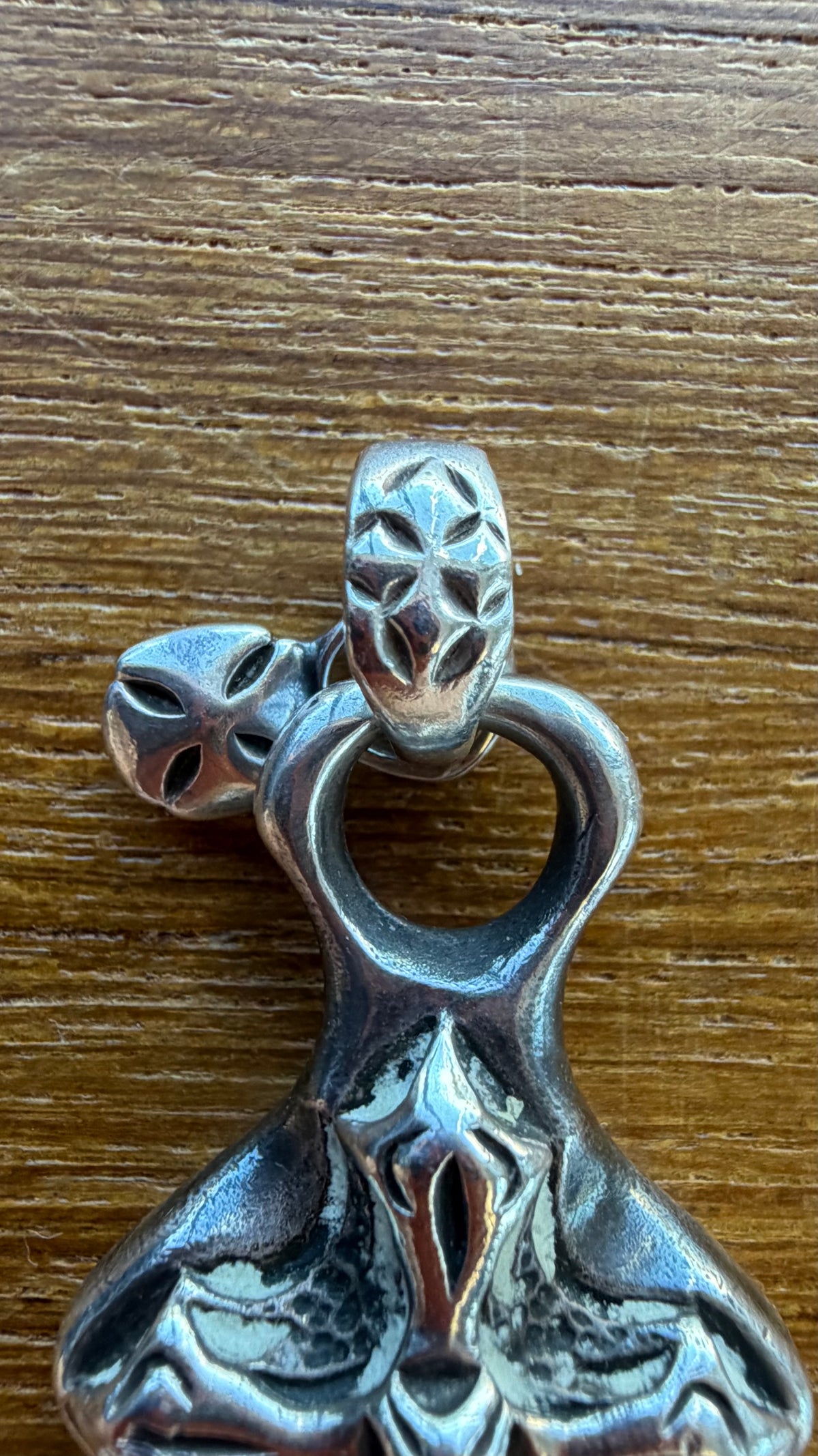 BILL WALL LEATHER CROSS CHARM SILVER PENDANT