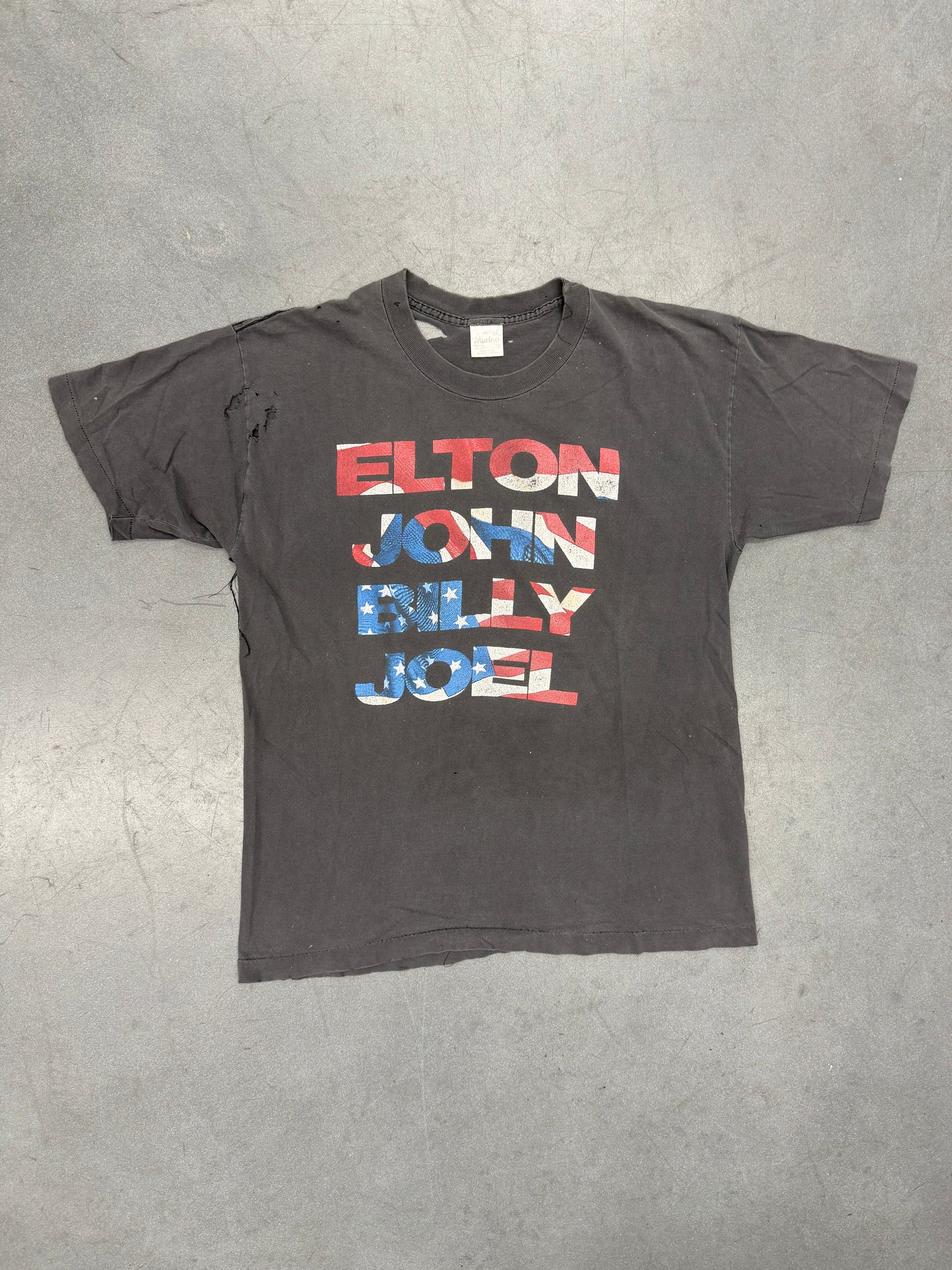1994 ELTON JOHN AND BILLY JOEL FACE TO FACE DISTRESSED AND FADED TOUR TEE (MURINA TAG)