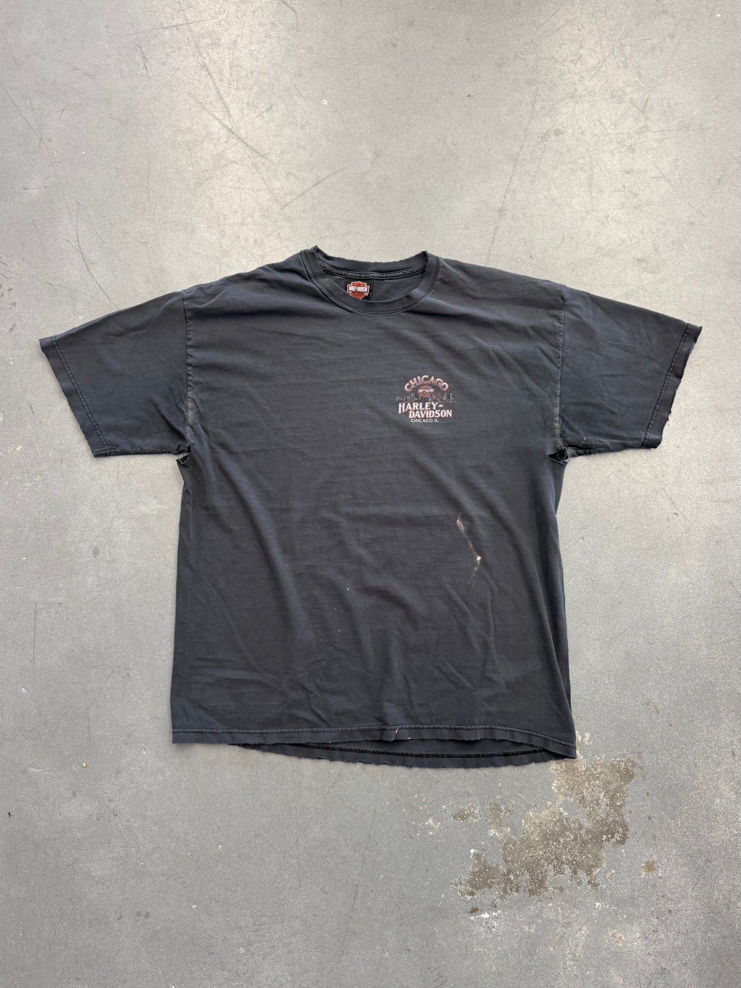 Y2K HARLEY-DAVIDSON CHICAGO, ILLINOIS DISTRESSED MULLET TEE