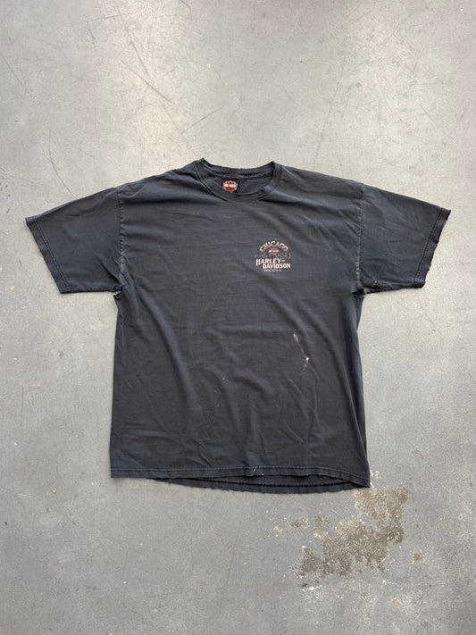 Y2K HARLEY-DAVIDSON CHICAGO, ILLINOIS DISTRESSED MULLET TEE