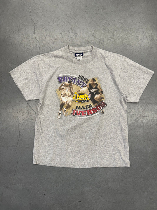 2001 NBA FINALS KOBE BRYANT LOS ANGELES LAKERS VS. ALLEN IVERSON PHILADELPHIA SIXERS TEE (NBA TAG)