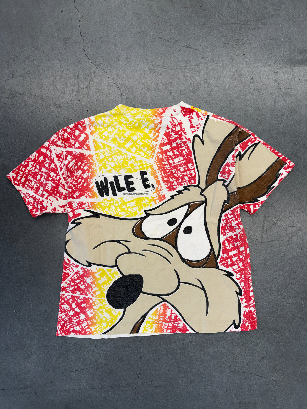 1992 WILE E. COYOTE BIG FACE AOP LOONEY TUNES TEE (SUN TAG)