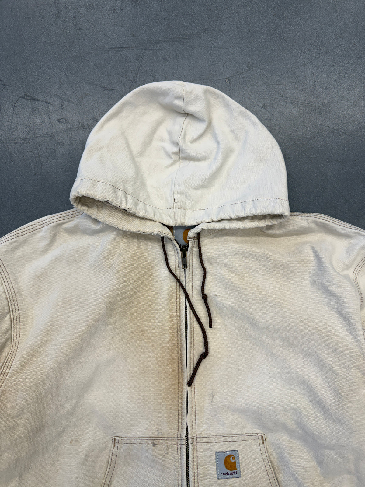 80S CARHARTT WAFFLE-LINED ZIP-UP WORK JACKET (JR106)