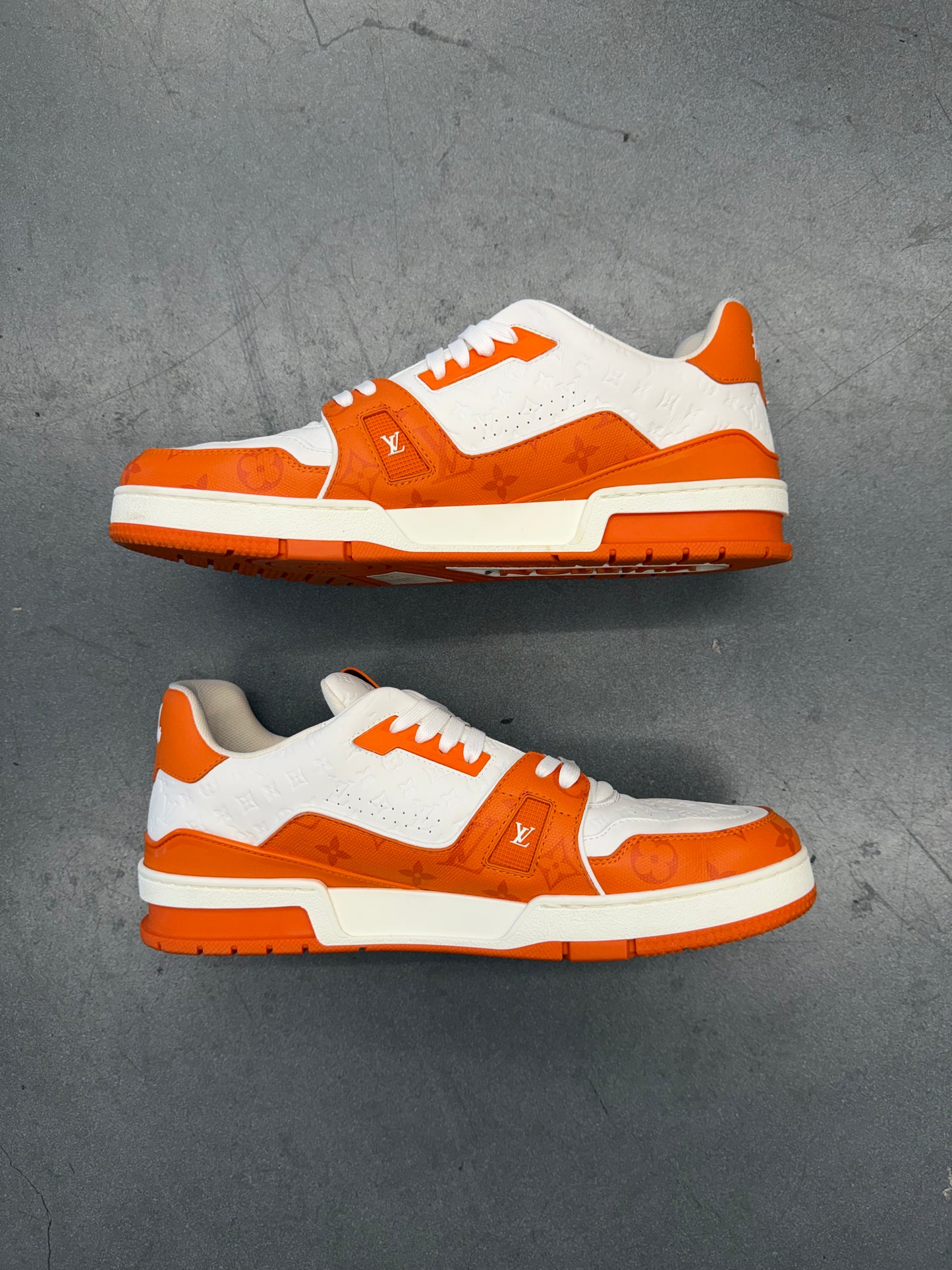 LOUIS VUITTON LV TRAINER SNEAKER - ORANGE/WHITE