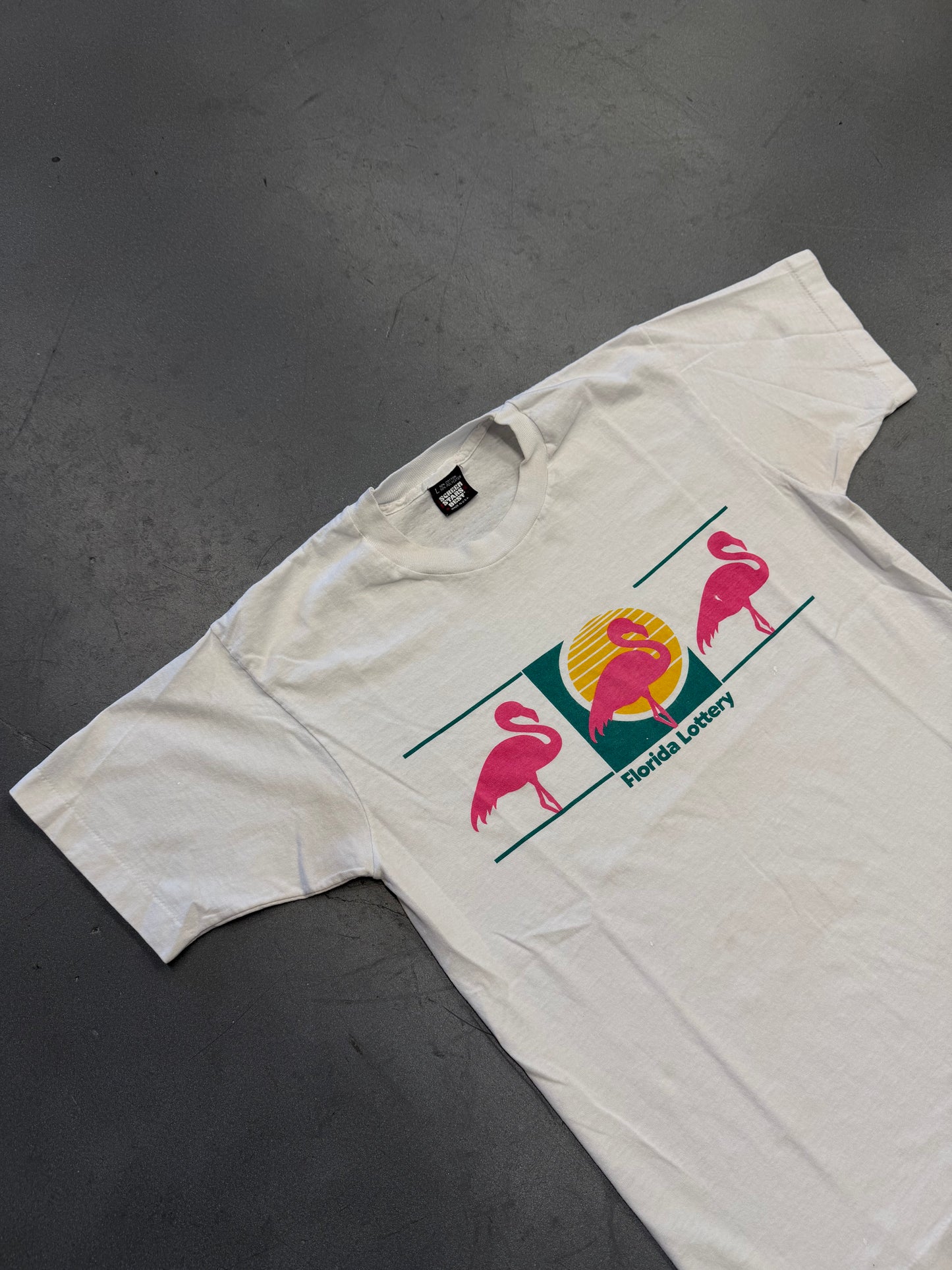 90S FLORIDA LOTTERY FLAMINGO TEE (SCREEN STARS TAG)