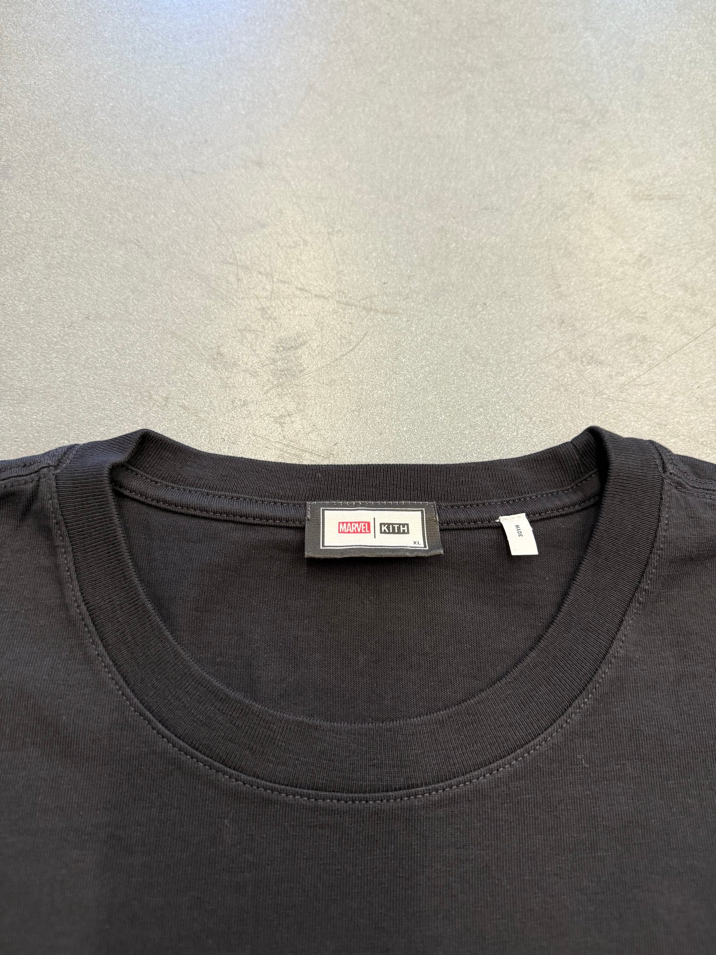 KITH X SPIDER-MAN WEB LOGO TEE - BLACK (NWT)