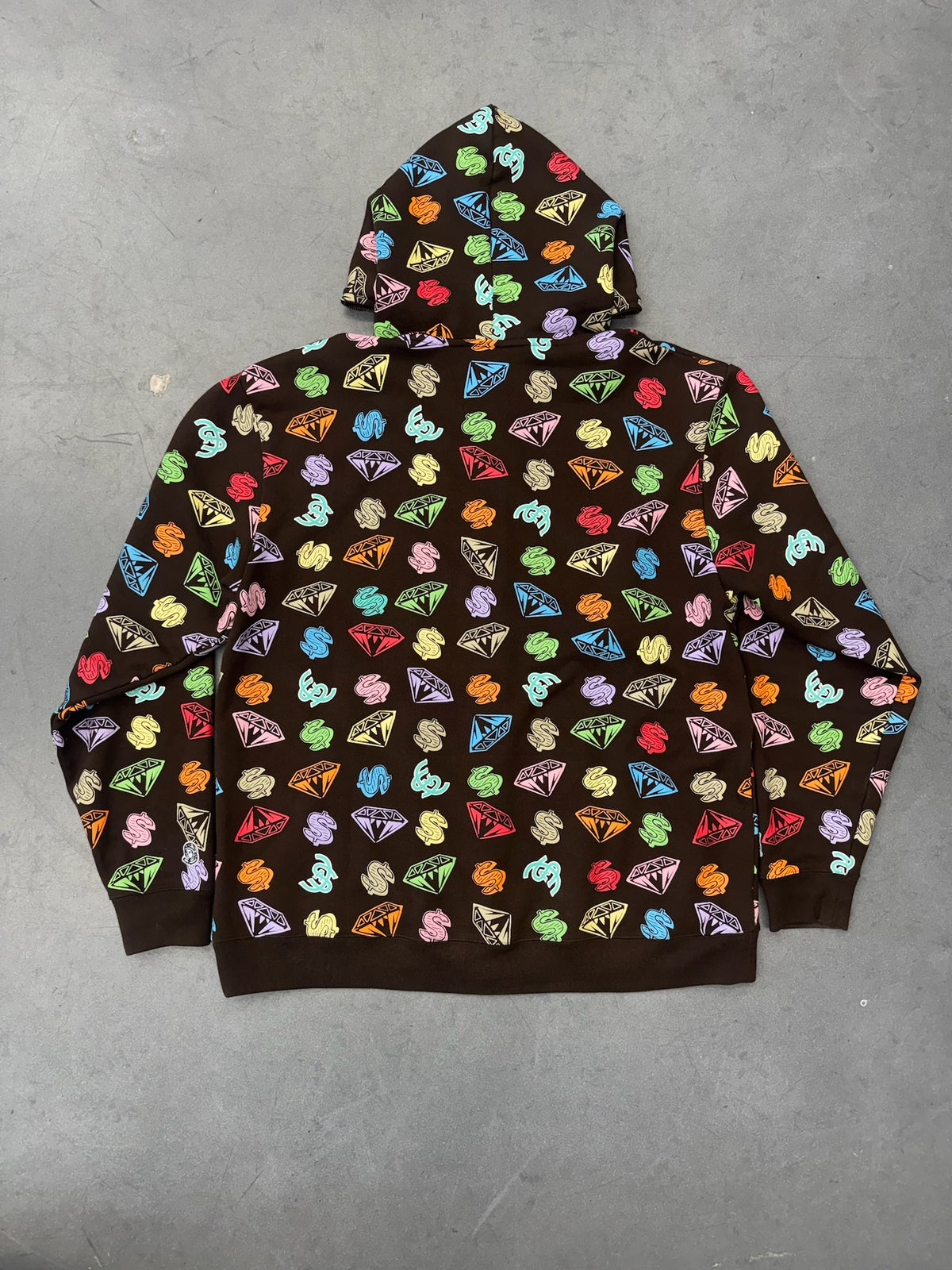 BILLIONAIRE BOYS CLUB X CASANOVA VINTAGE COMPLEXCON EXCLUSIVE DIAMONDS & DOLLARS FULL ZIP HOODIE