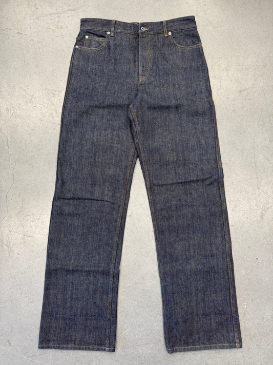 2025 LOEWE TURN-UP DOUBLE-FACE DENIM JEANS - RAW DENIM