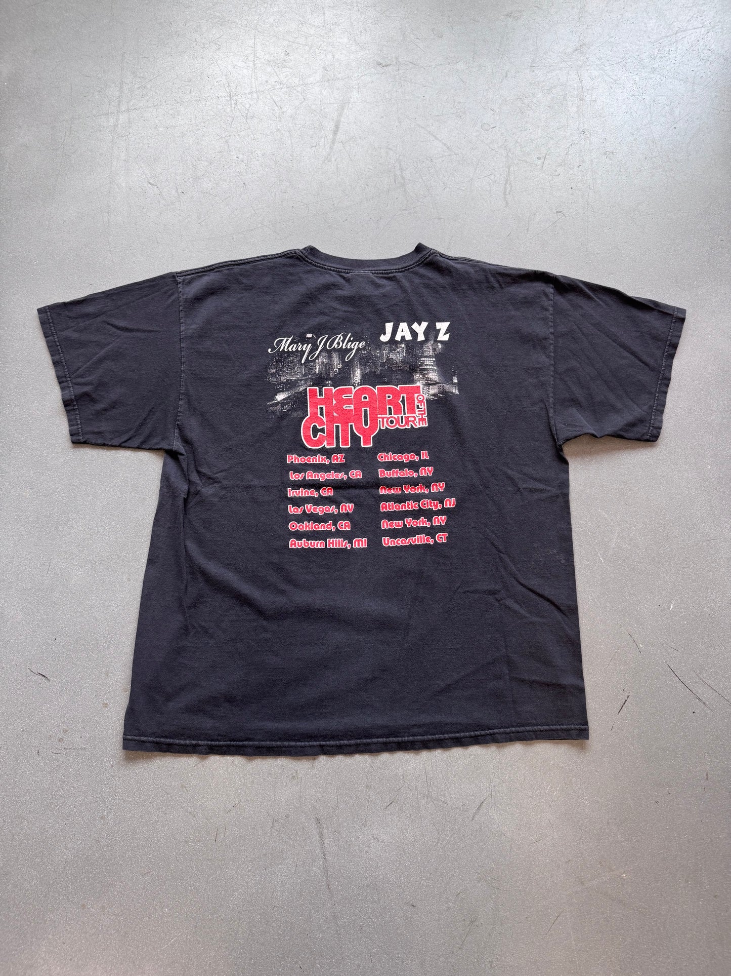 2008 JAY-Z AND MARY J BLIGE HEART OF THE CITY TOUR TEE (TENNESSEE RIVER)