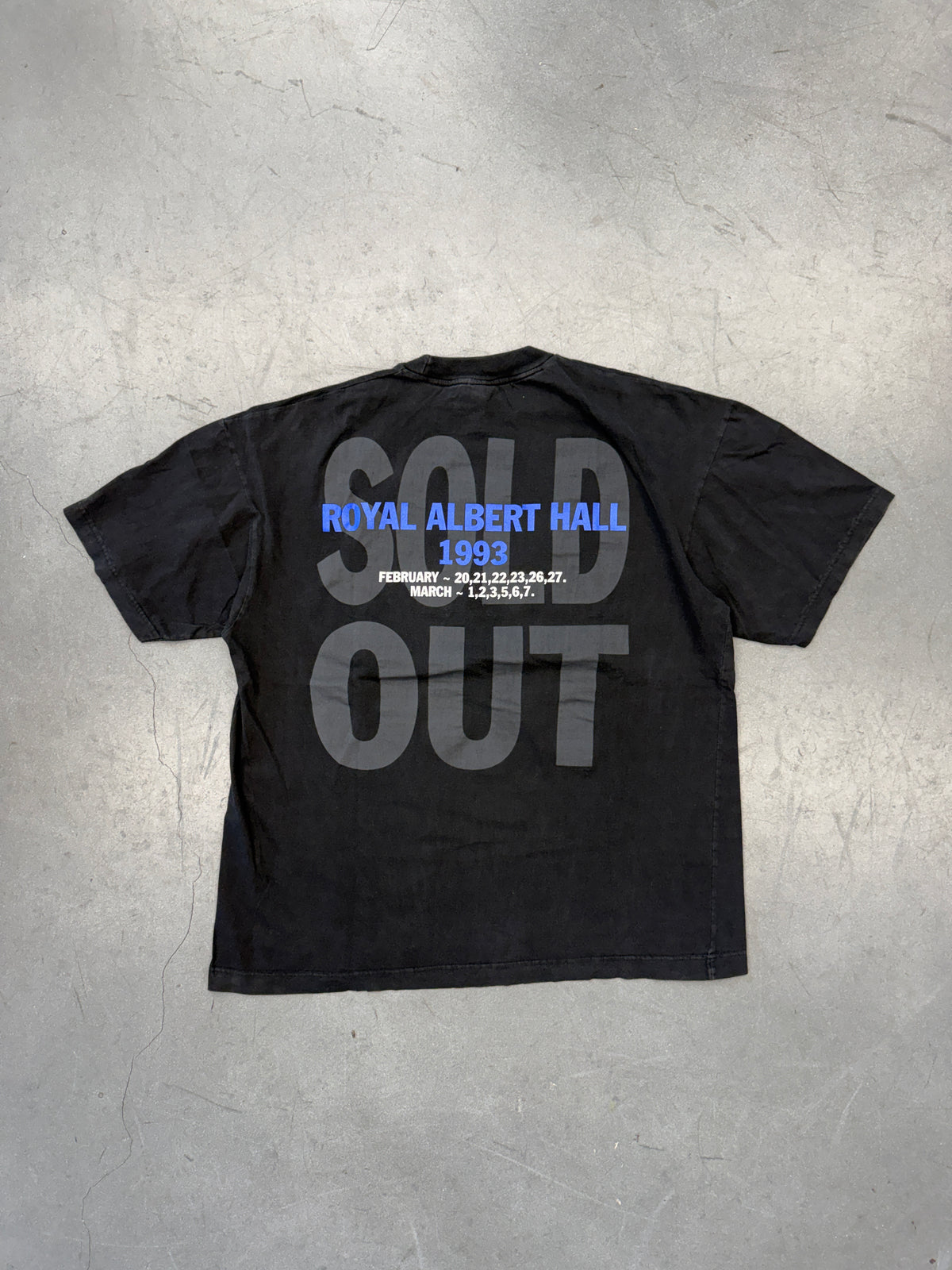 1993 ERIC CLAPTON ROYAL ALBERT HALL LONDON SOLD OUT DATES TEE (BRIGHT GREEN TAG)
